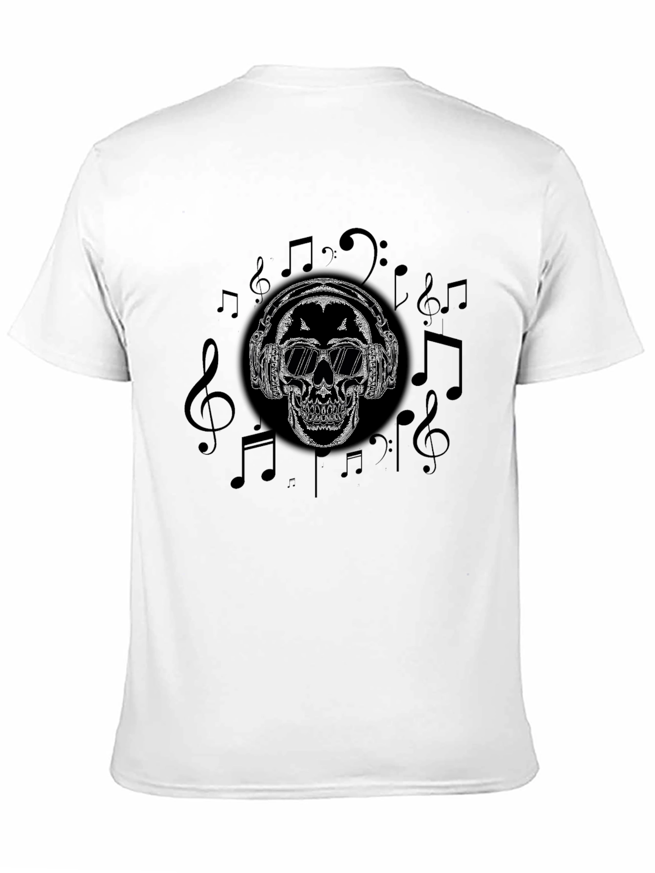 Skull Headphones Graphic T-Shirt - Black