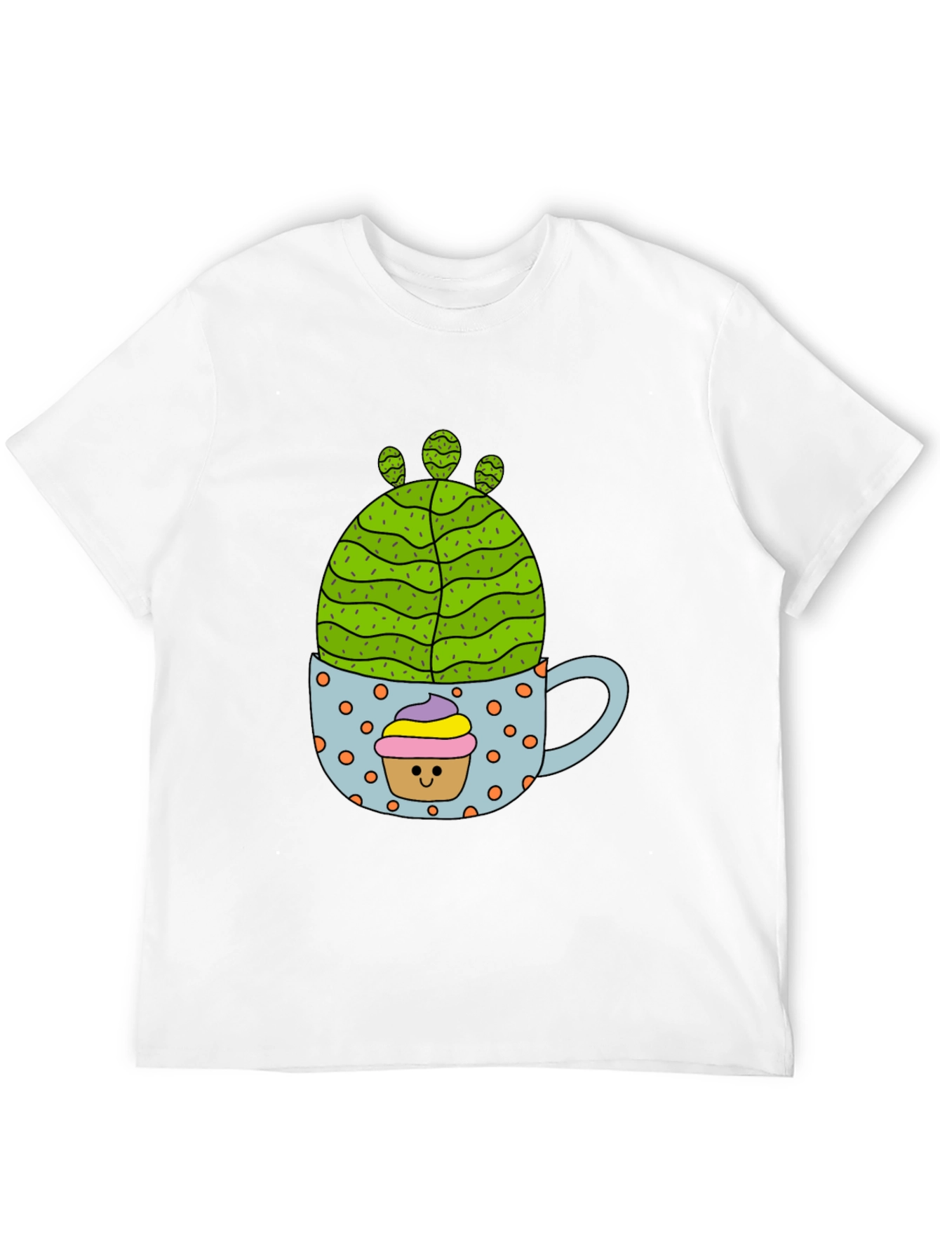 Cactus Cupcake Graphic Tee - Fun Novelty T-Shirt