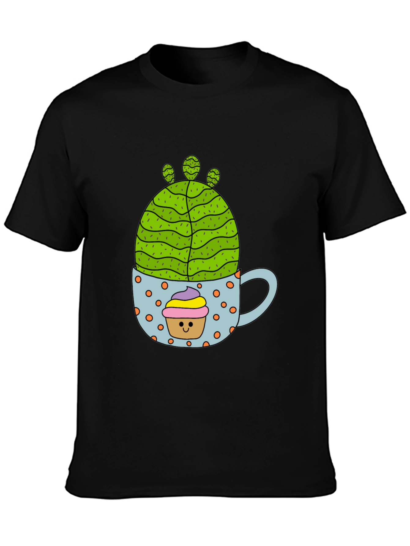 Cactus Cupcake Graphic Tee - Fun Novelty T-Shirt