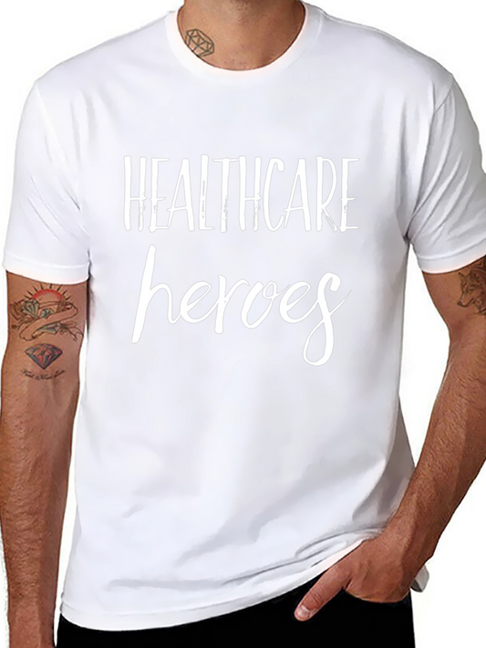 Healthcare Heroes Graphic Tee - Black Crew Neck T-Shirt
