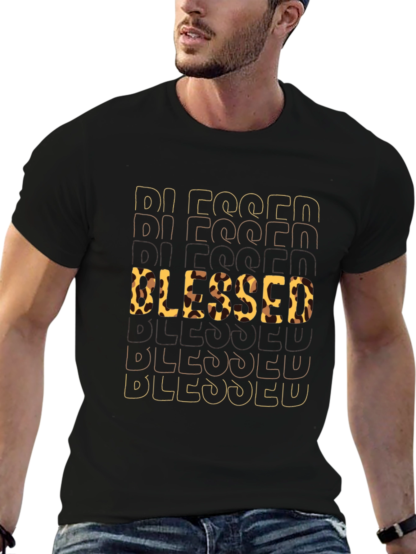 Blessed Leopard Print T-Shirt - Stylish Graphic Tee