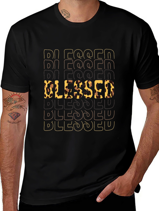 Blessed Leopard Print T-Shirt - Stylish Graphic Tee