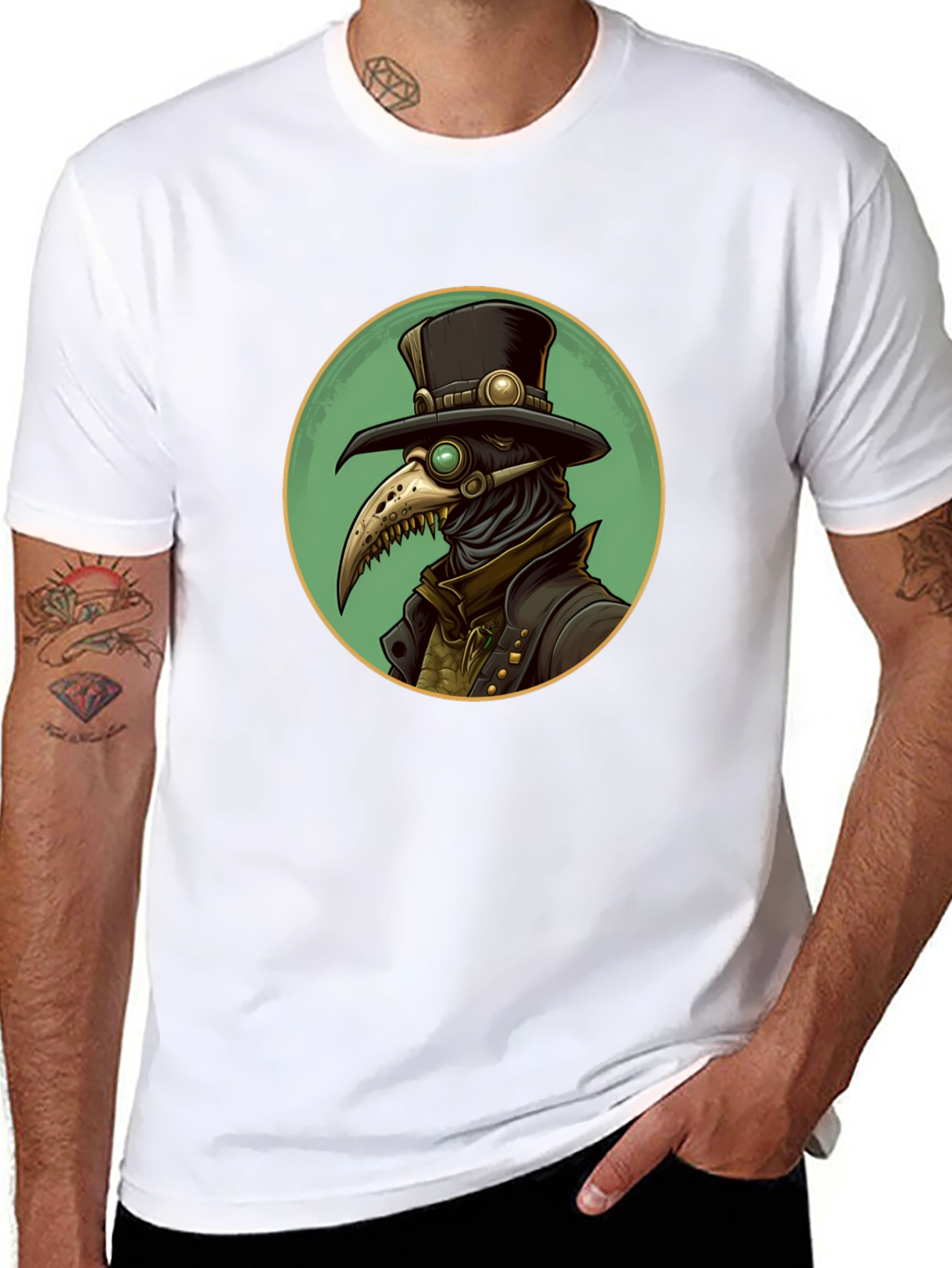 Plague Doctor T-Shirt - Unique Steampunk Design