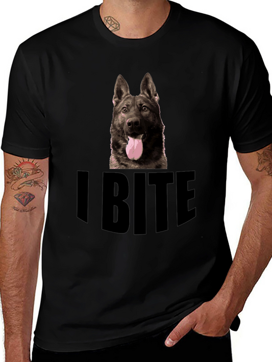 I Bite Dog Graphic Tee - Black