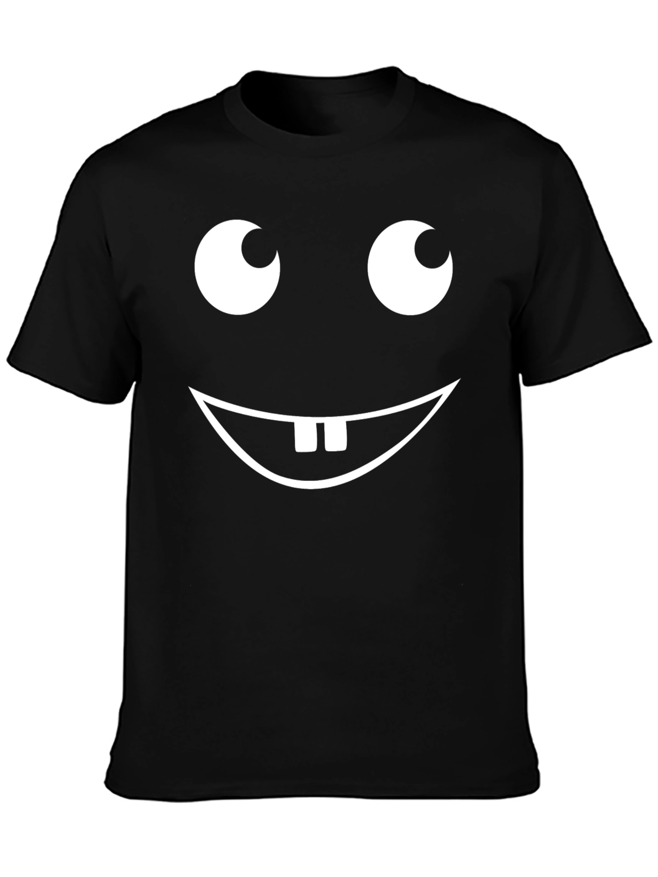 Funny Face Graphic Tee - Black Cotton T-Shirt