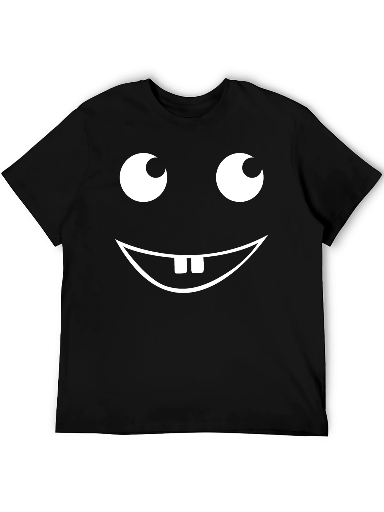 Funny Face Graphic Tee - Black Cotton T-Shirt