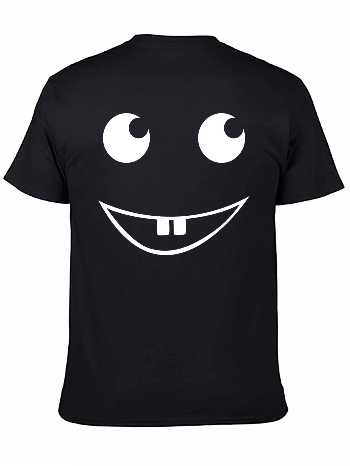 Funny Face Graphic Tee - Black Cotton T-Shirt