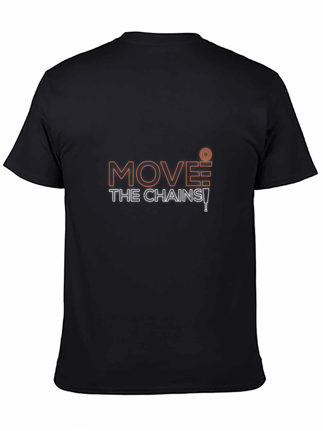 Move The Chains Black T-Shirt - Football Fan Apparel
