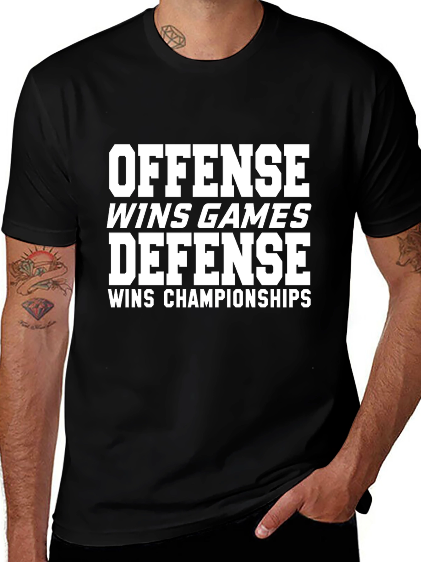 Offense Wins Games Defense Wins Championships T-Shirt