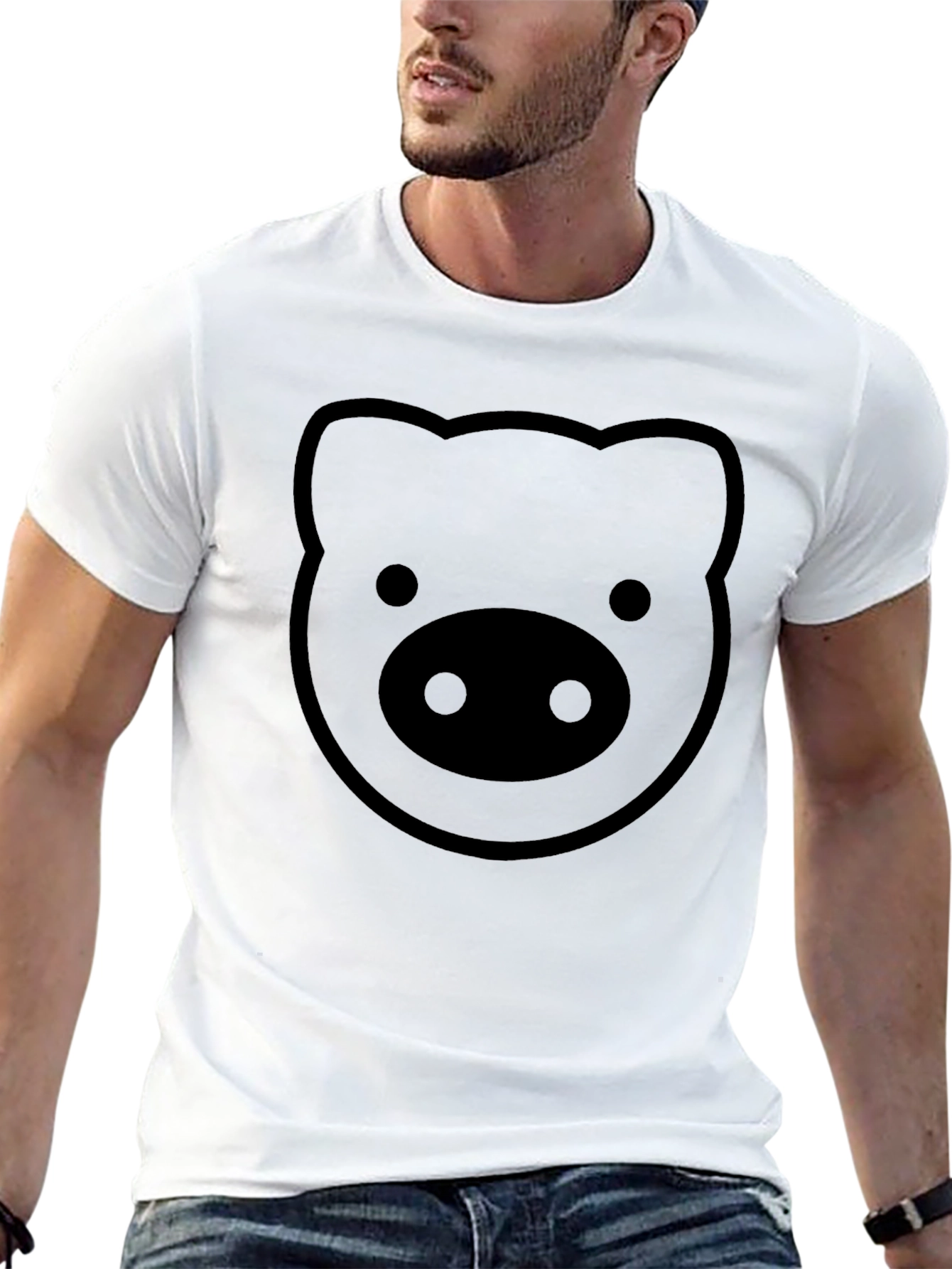 Pig Face Graphic T-Shirt - Black