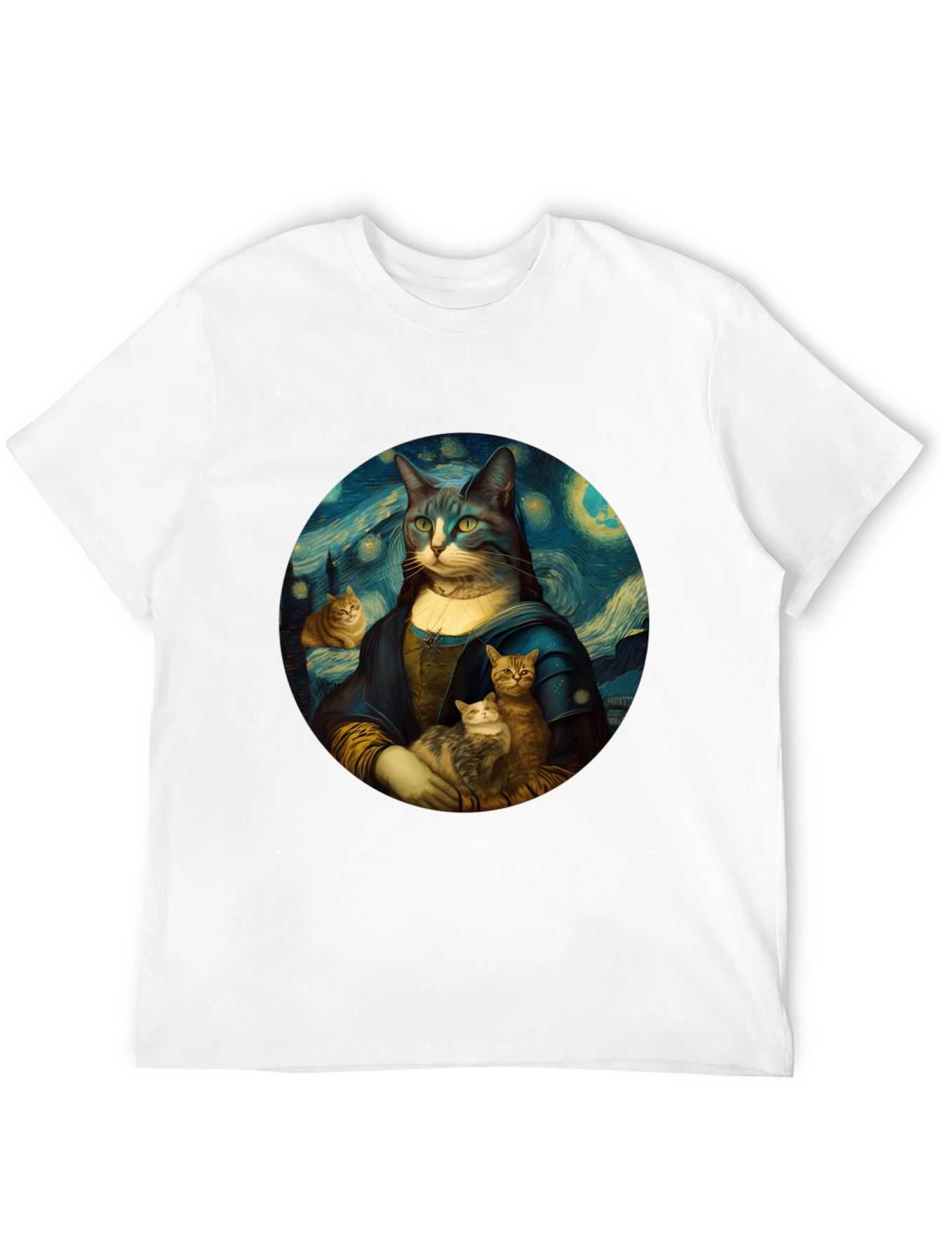 Cat Mona Lisa T-Shirt - Artistic Graphic Tee