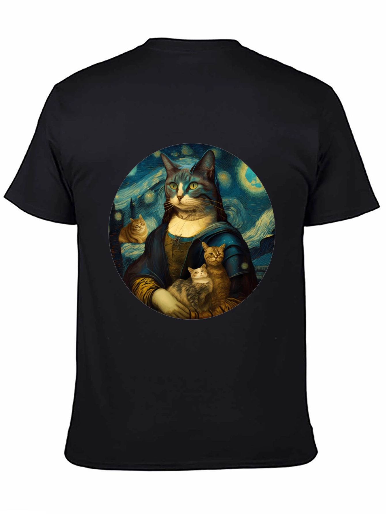 Cat Mona Lisa T-Shirt - Artistic Graphic Tee