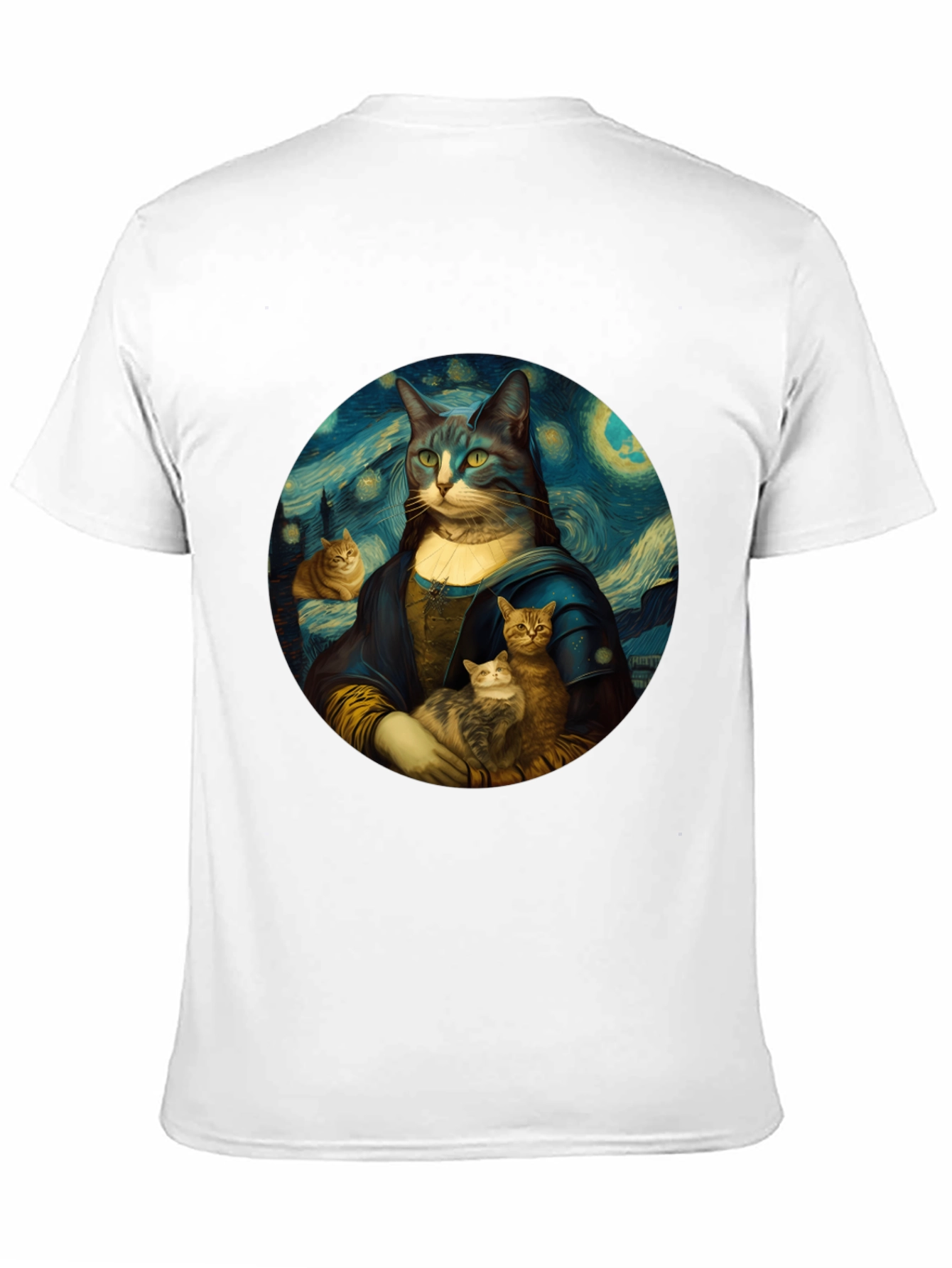 Cat Mona Lisa T-Shirt - Artistic Graphic Tee