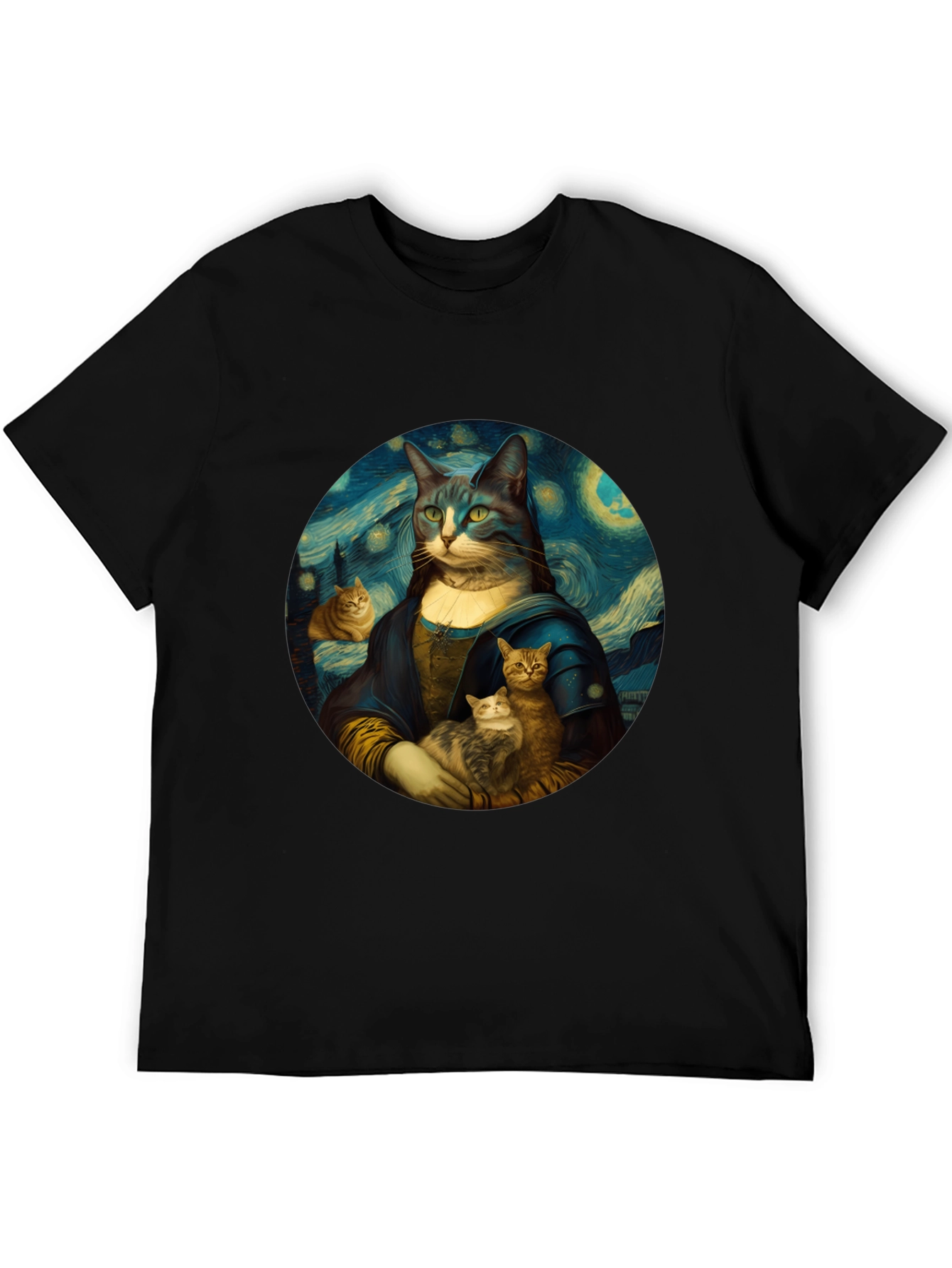 Cat Mona Lisa T-Shirt - Artistic Graphic Tee