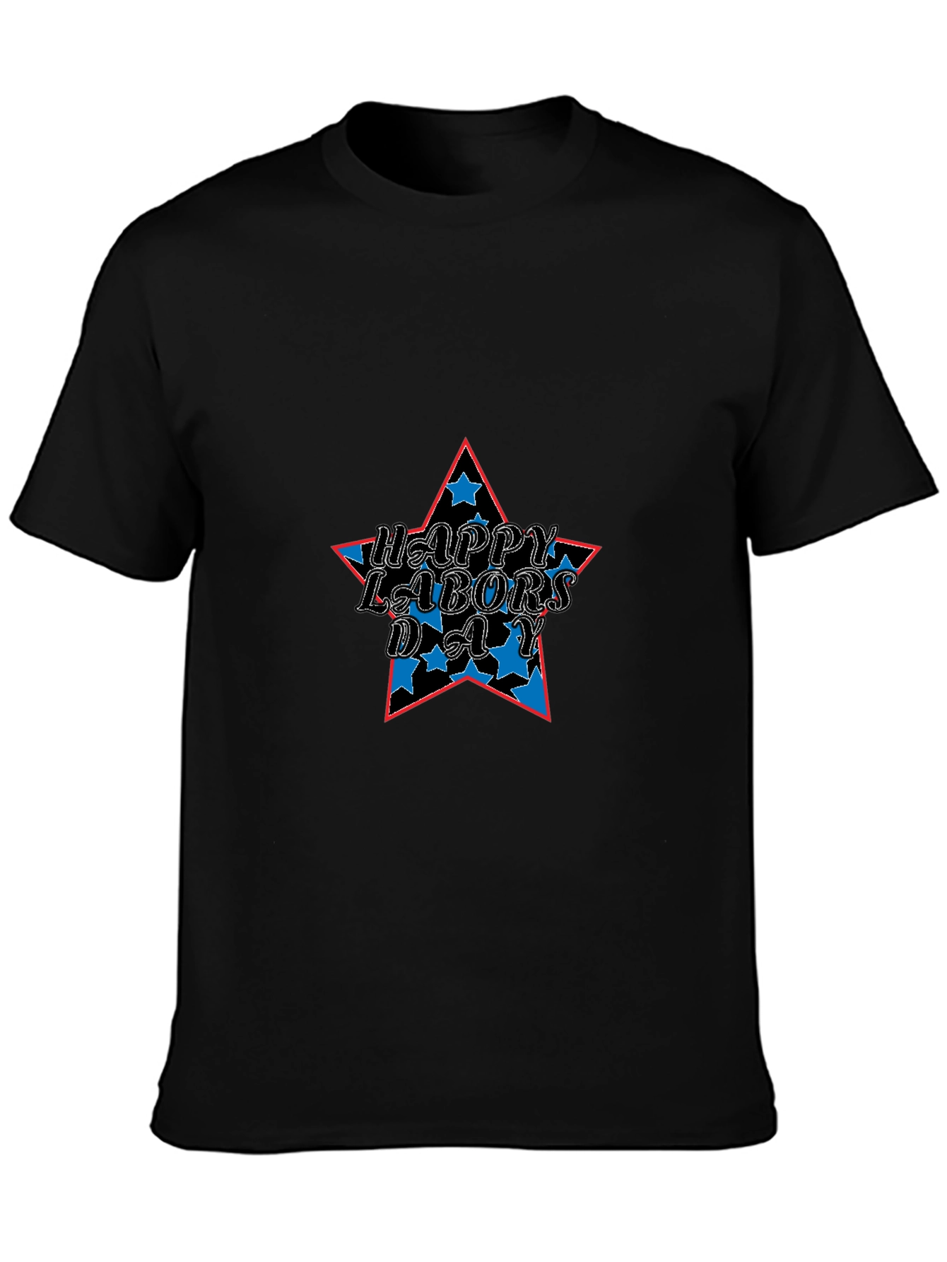 Happy Labors Day Star Black T-Shirt