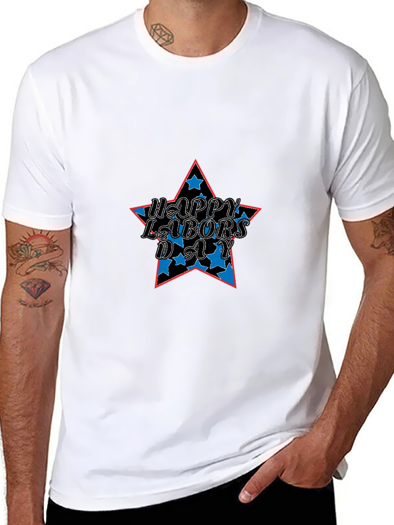 Happy Labors Day Star Black T-Shirt