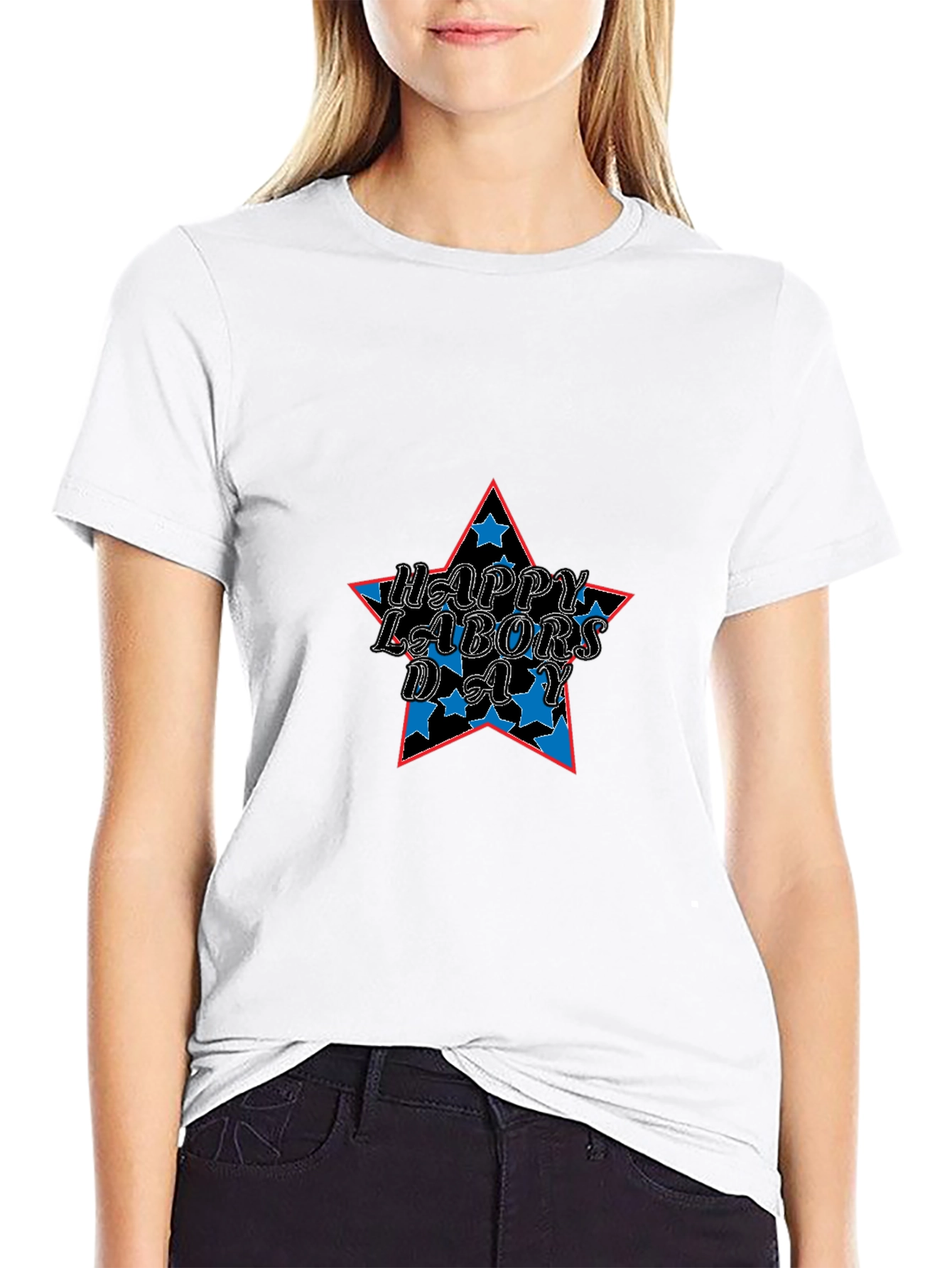 Happy Labors Day Star Black T-Shirt