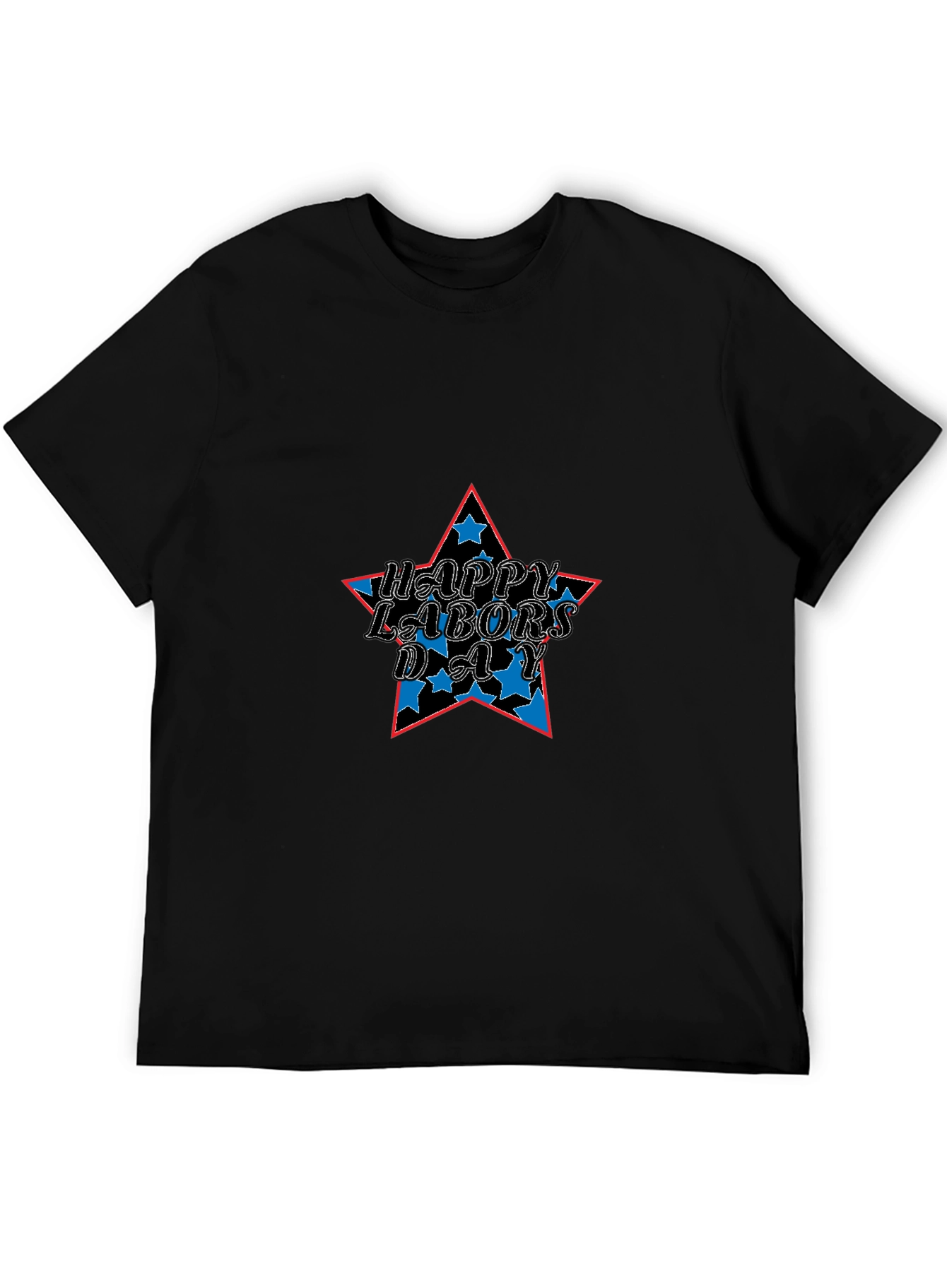 Happy Labors Day Star Black T-Shirt