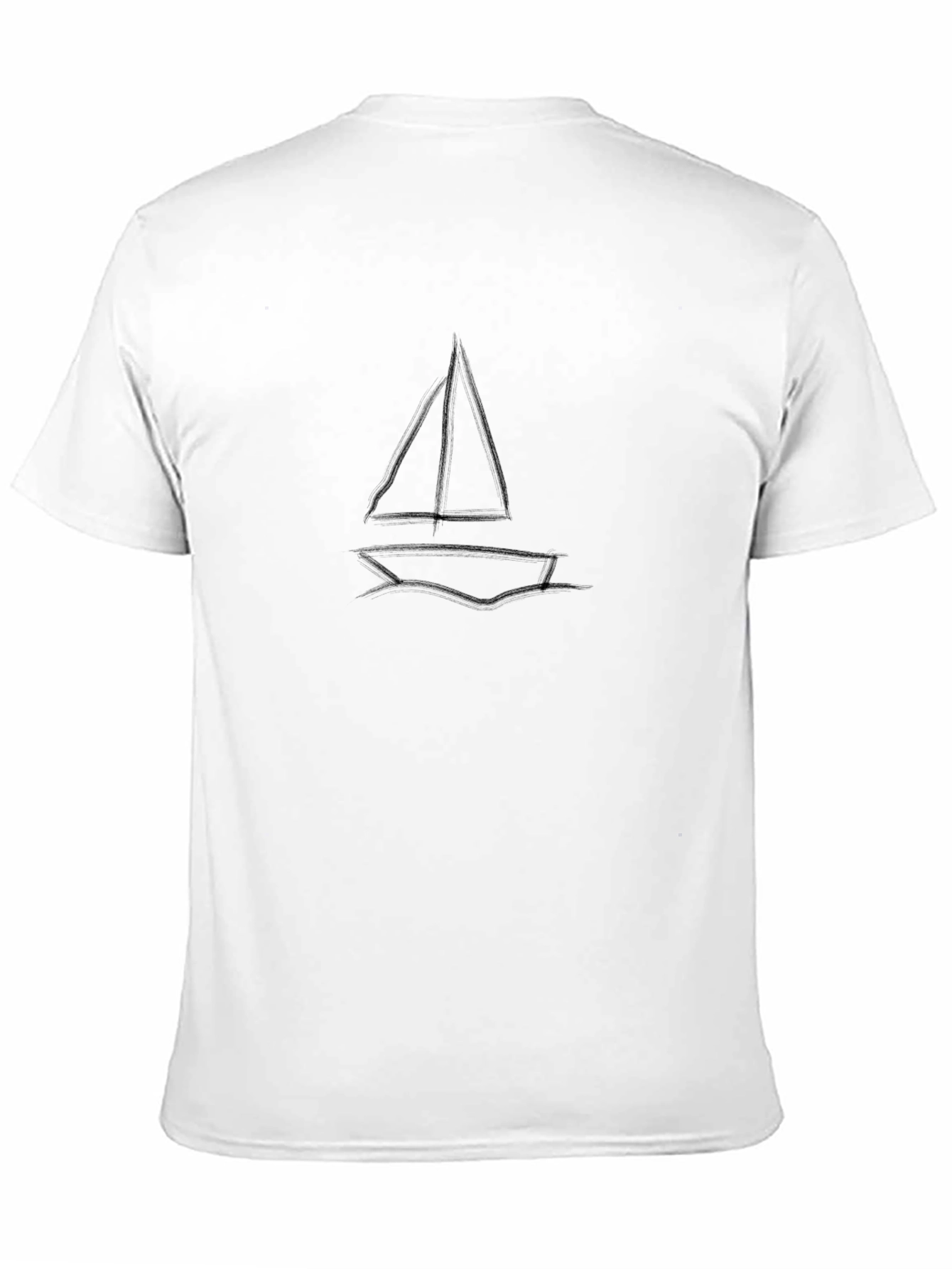 Simple Sailboat Graphic Black T-Shirt