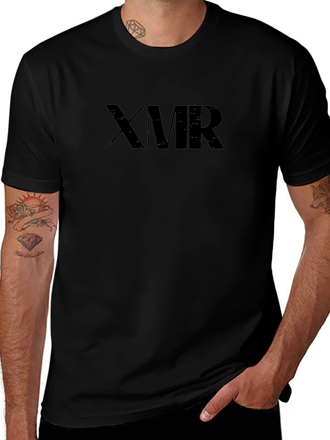 XMR Graphic Tee - Solid Black Casual Style