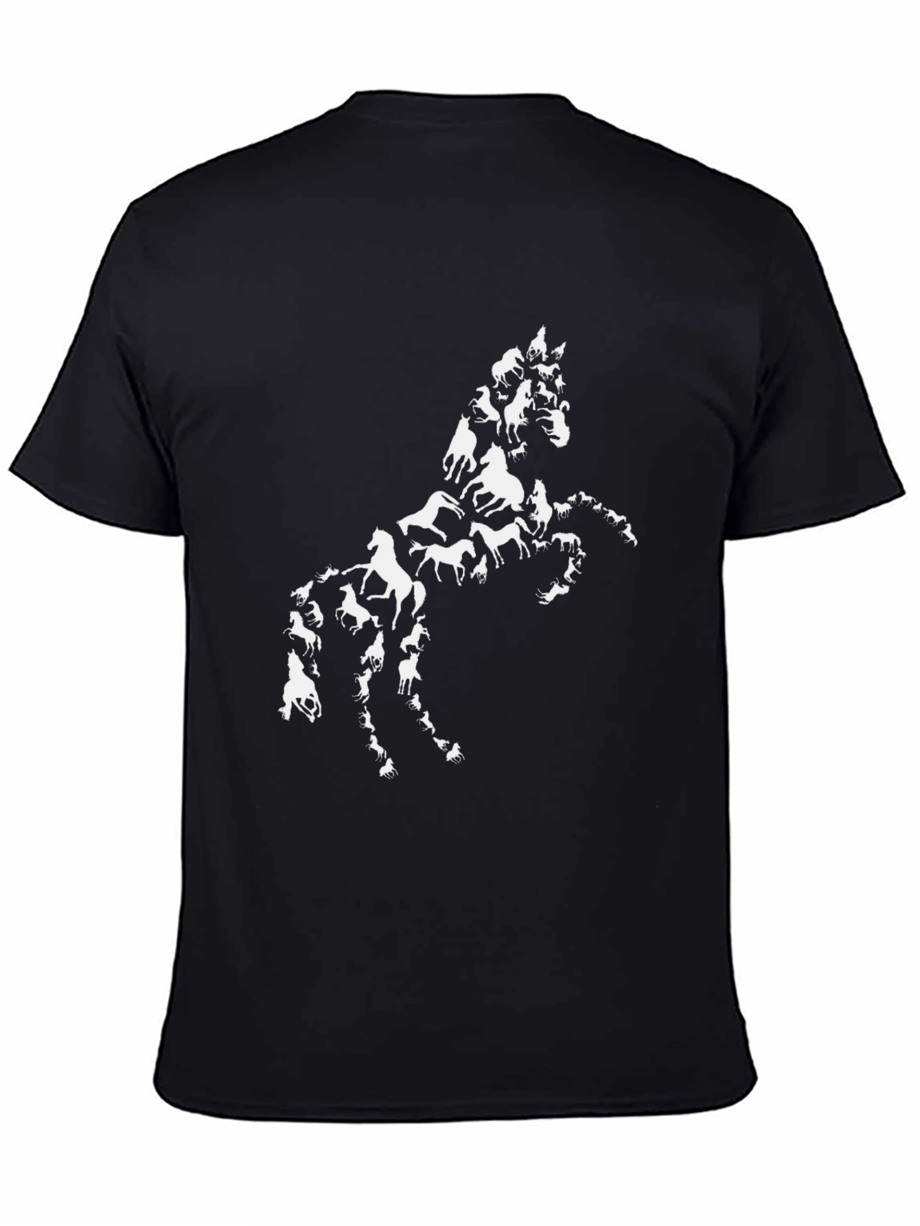 Horse Silhouette Graphic Tee - Black Cotton