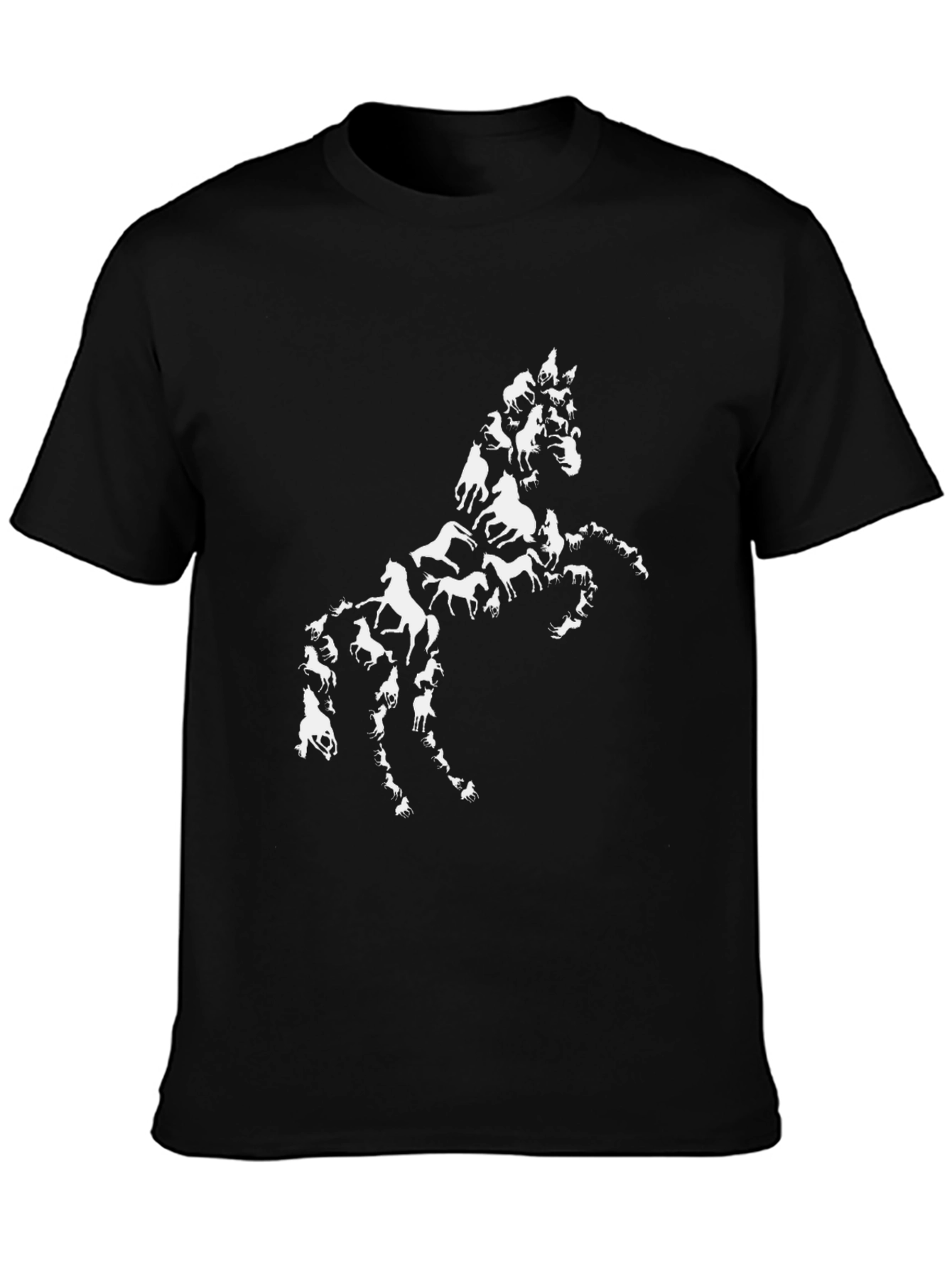 Horse Silhouette Graphic Tee - Black Cotton