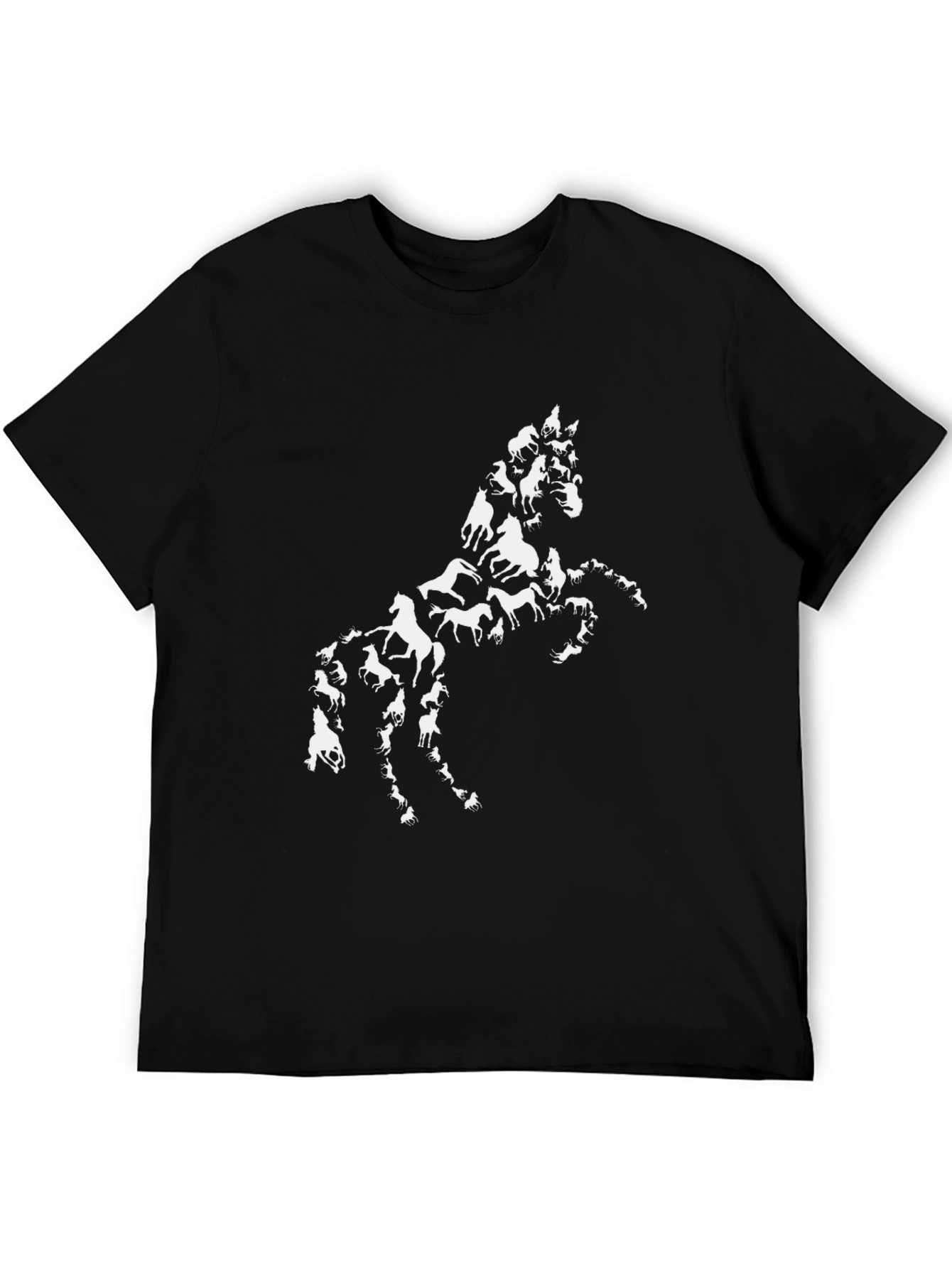 Horse Silhouette Graphic Tee - Black Cotton