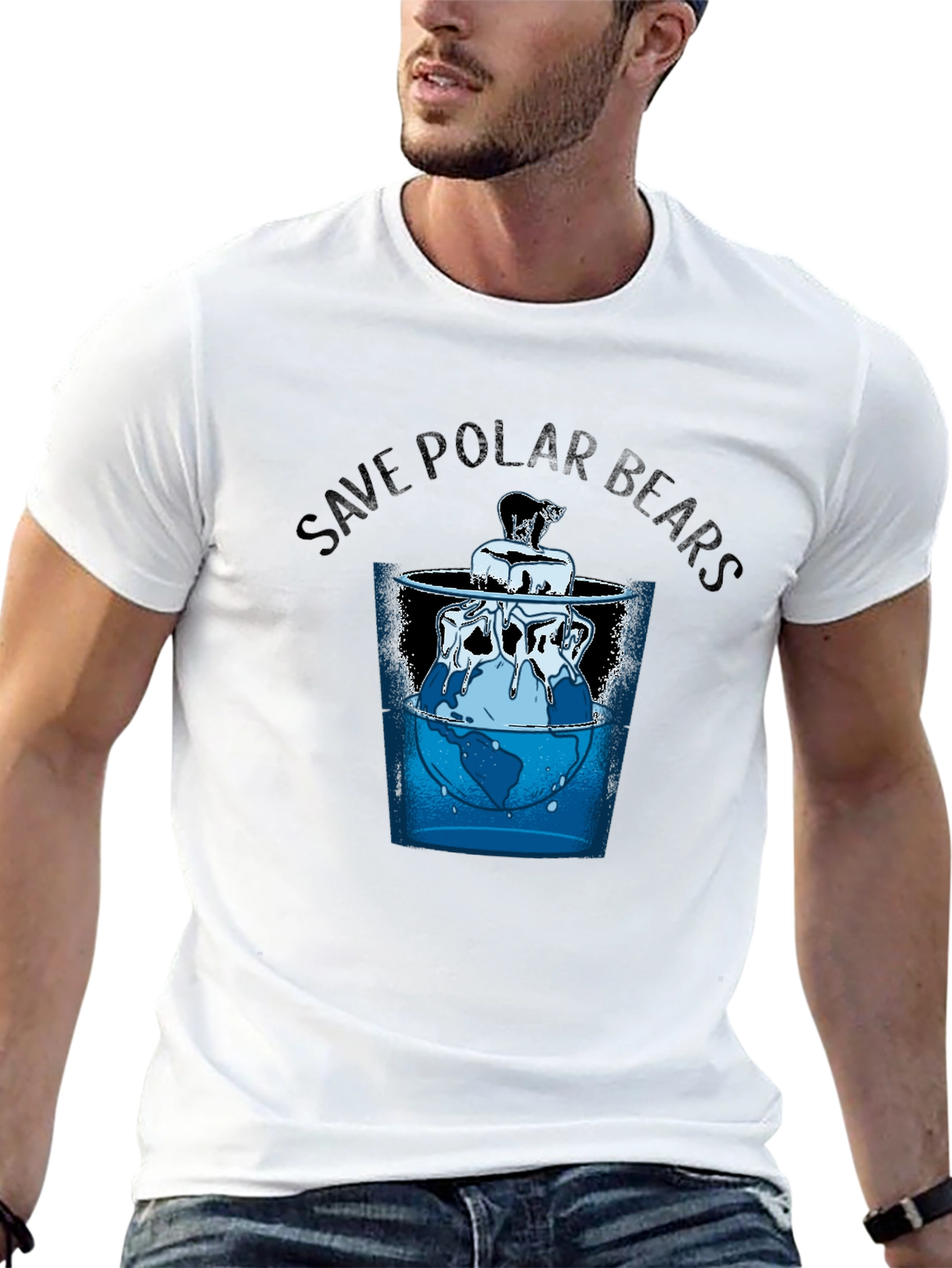 Save Polar Bears Graphic Tee - Environmental Awareness
