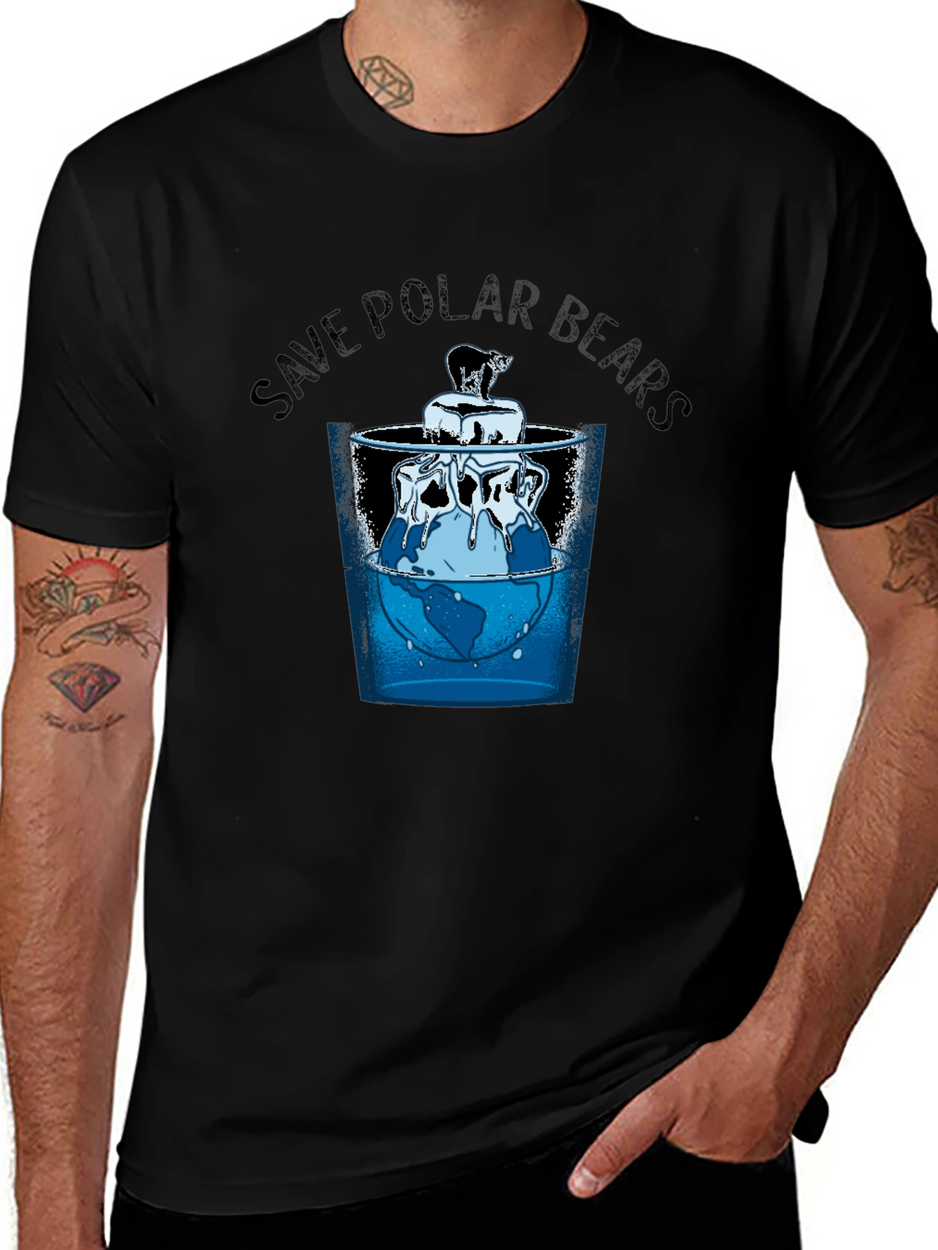 Save Polar Bears Graphic Tee - Environmental Awareness