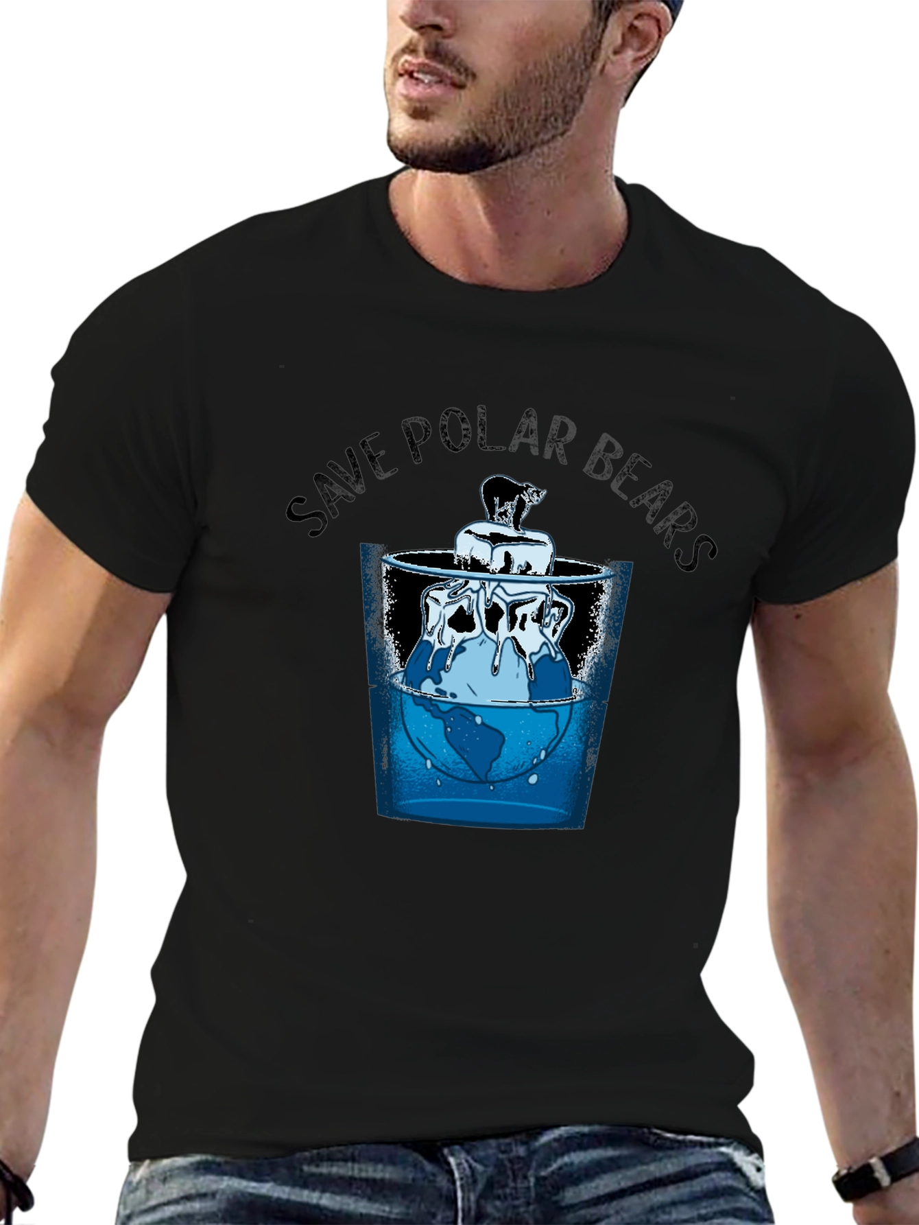 Save Polar Bears Graphic Tee - Environmental Awareness