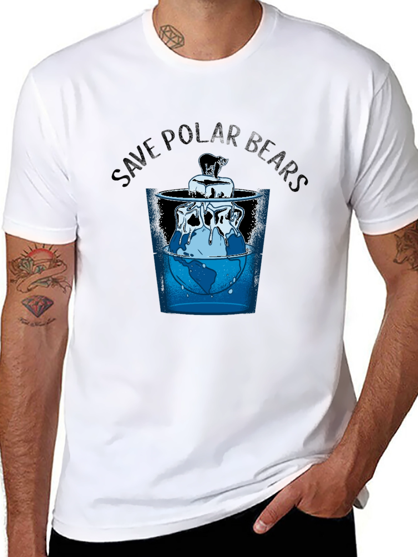 Save Polar Bears Graphic Tee - Environmental Awareness