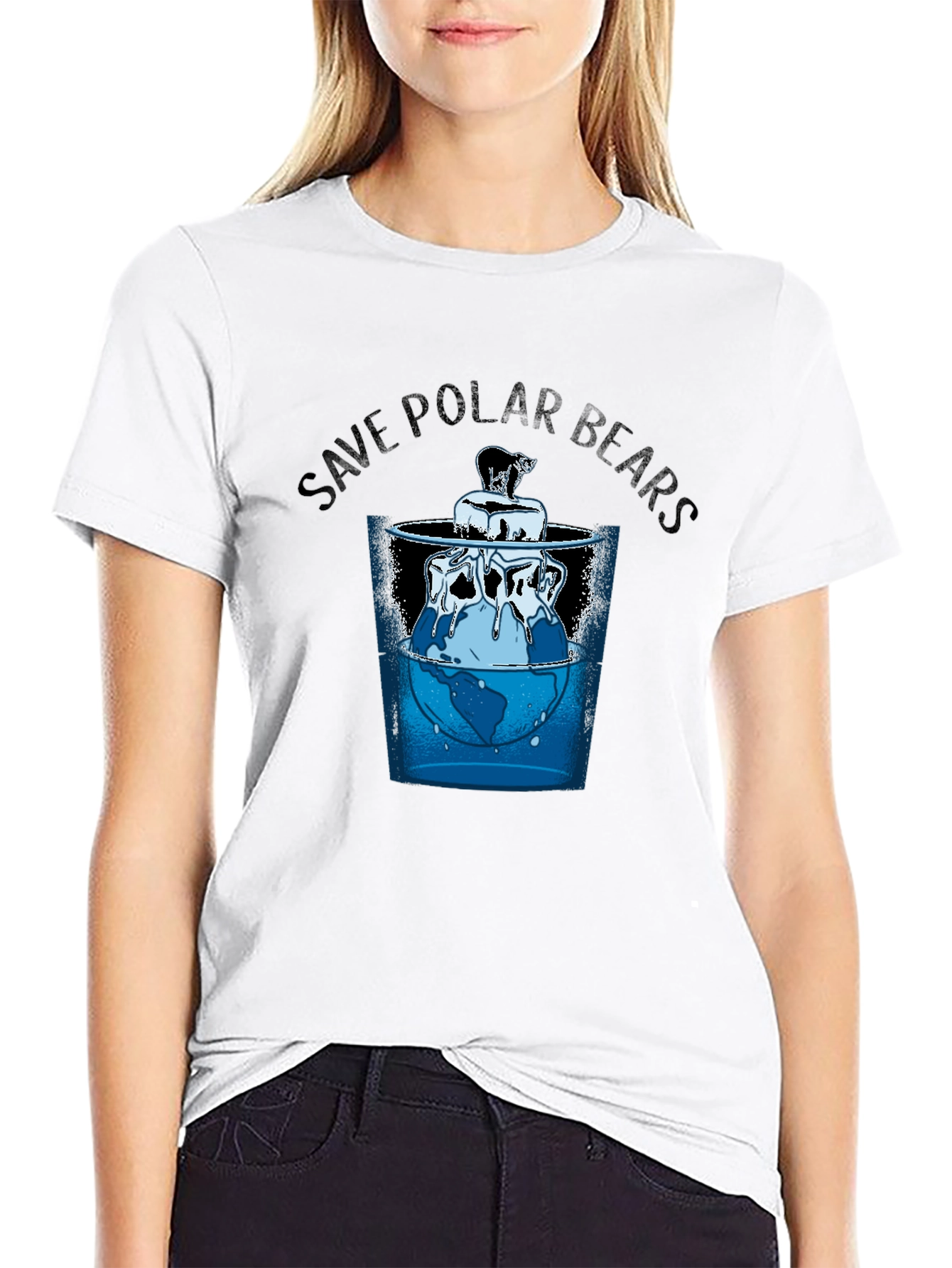 Save Polar Bears Graphic Tee - Environmental Awareness