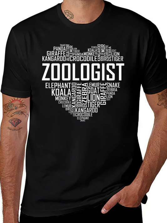 Zoologist Word Art Heart T-Shirt