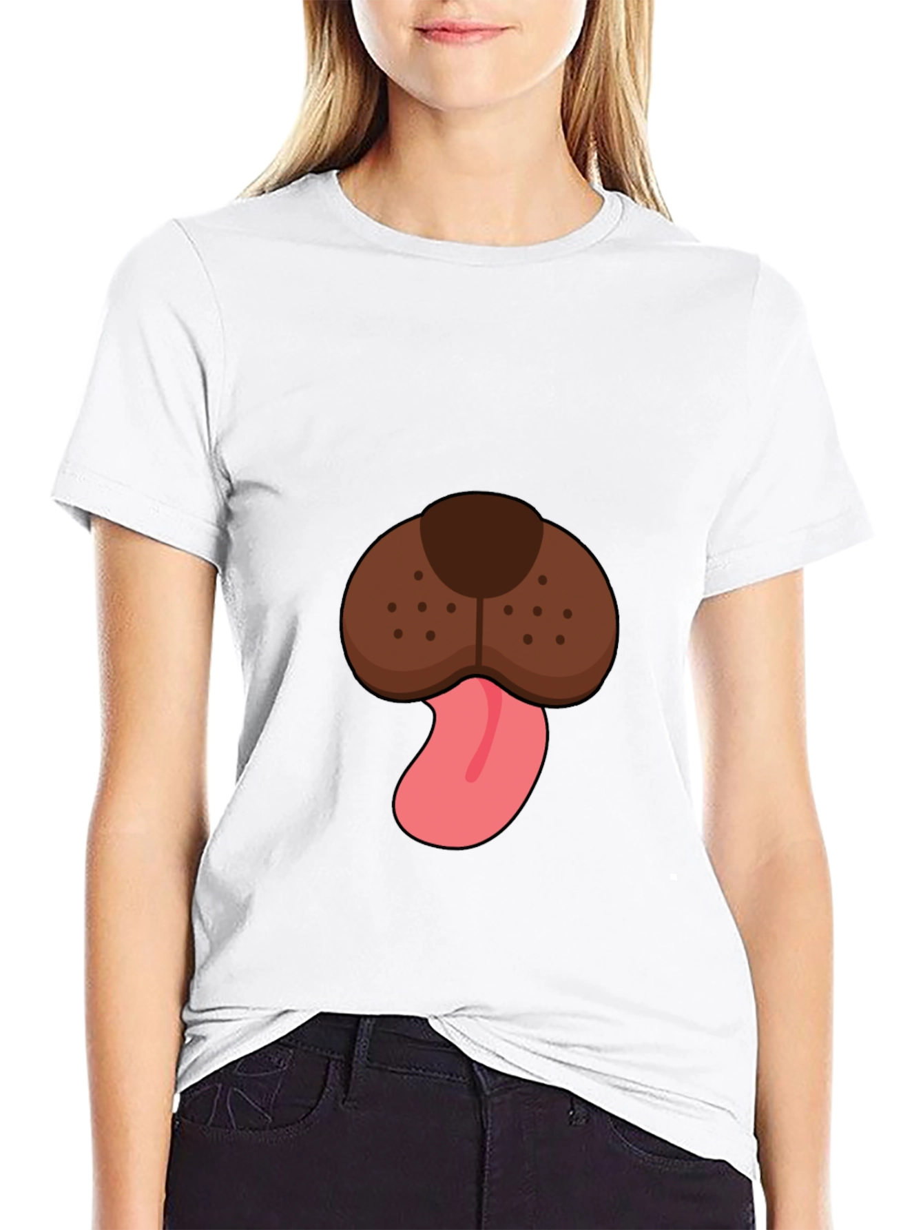 Dog Face Graphic Tee - Mens Black T-Shirt