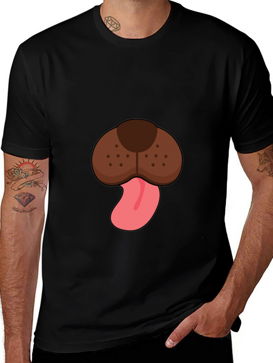 Dog Face Graphic Tee - Mens Black T-Shirt