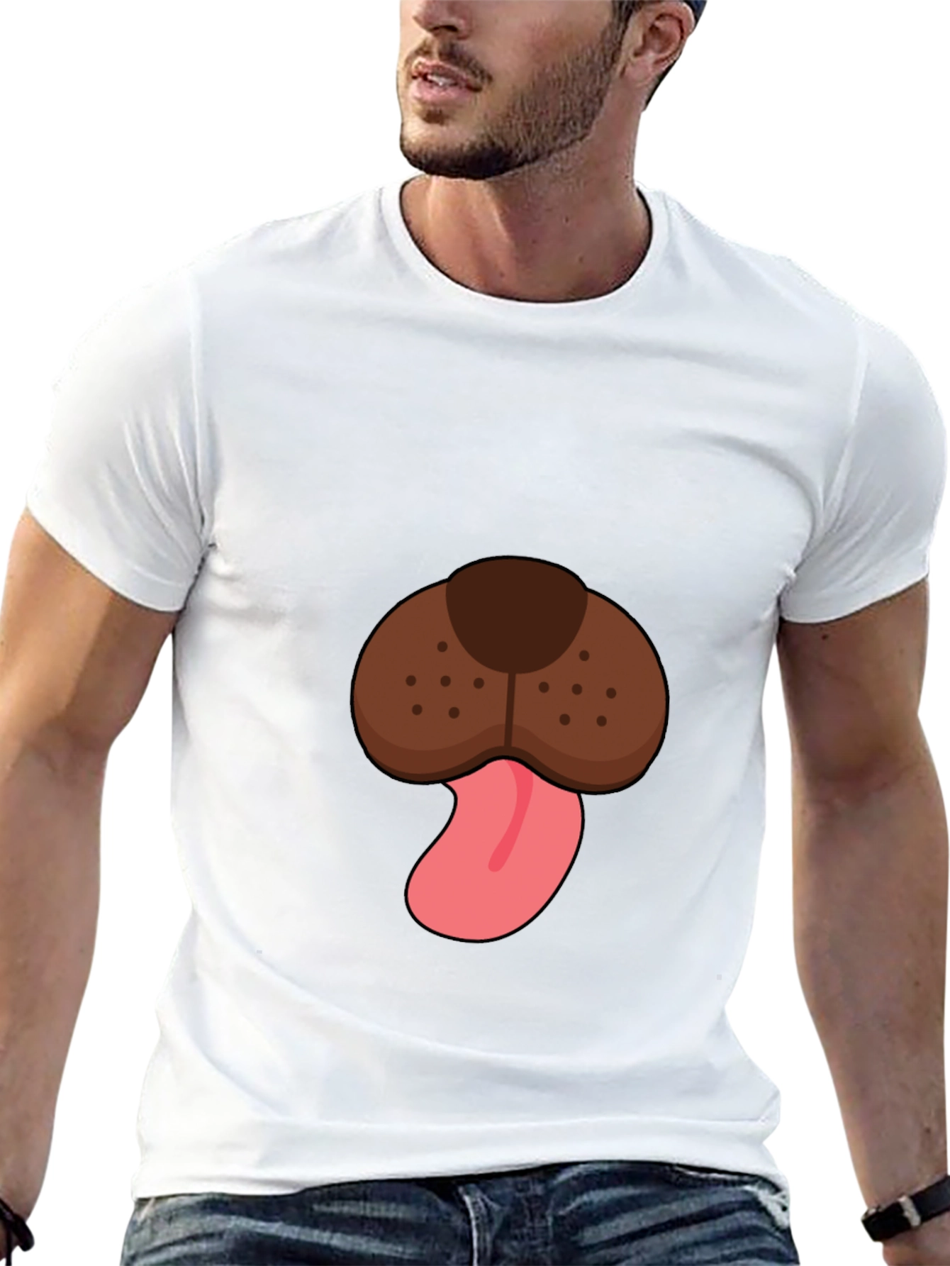 Dog Face Graphic Tee - Mens Black T-Shirt