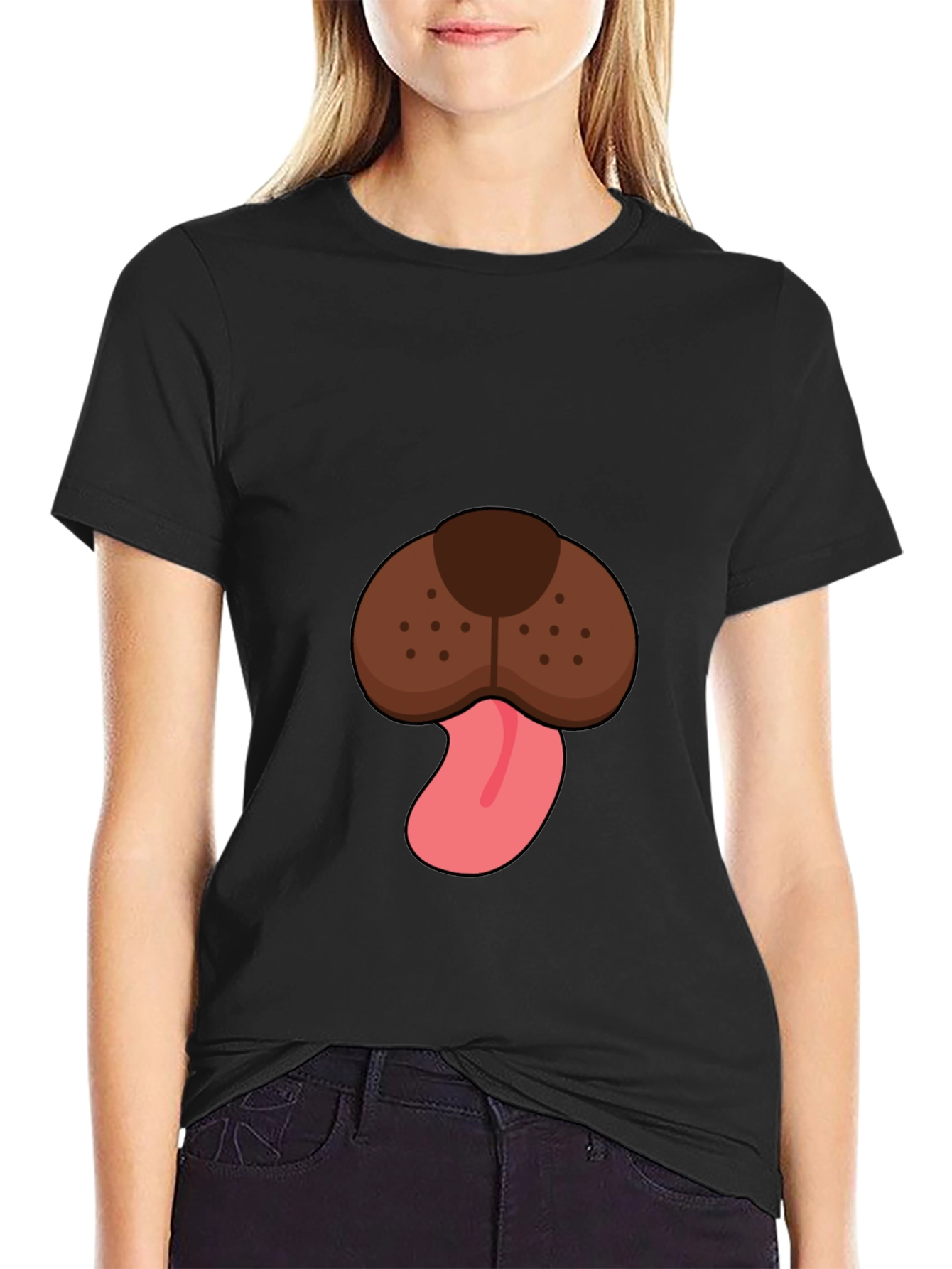 Dog Face Graphic Tee - Mens Black T-Shirt