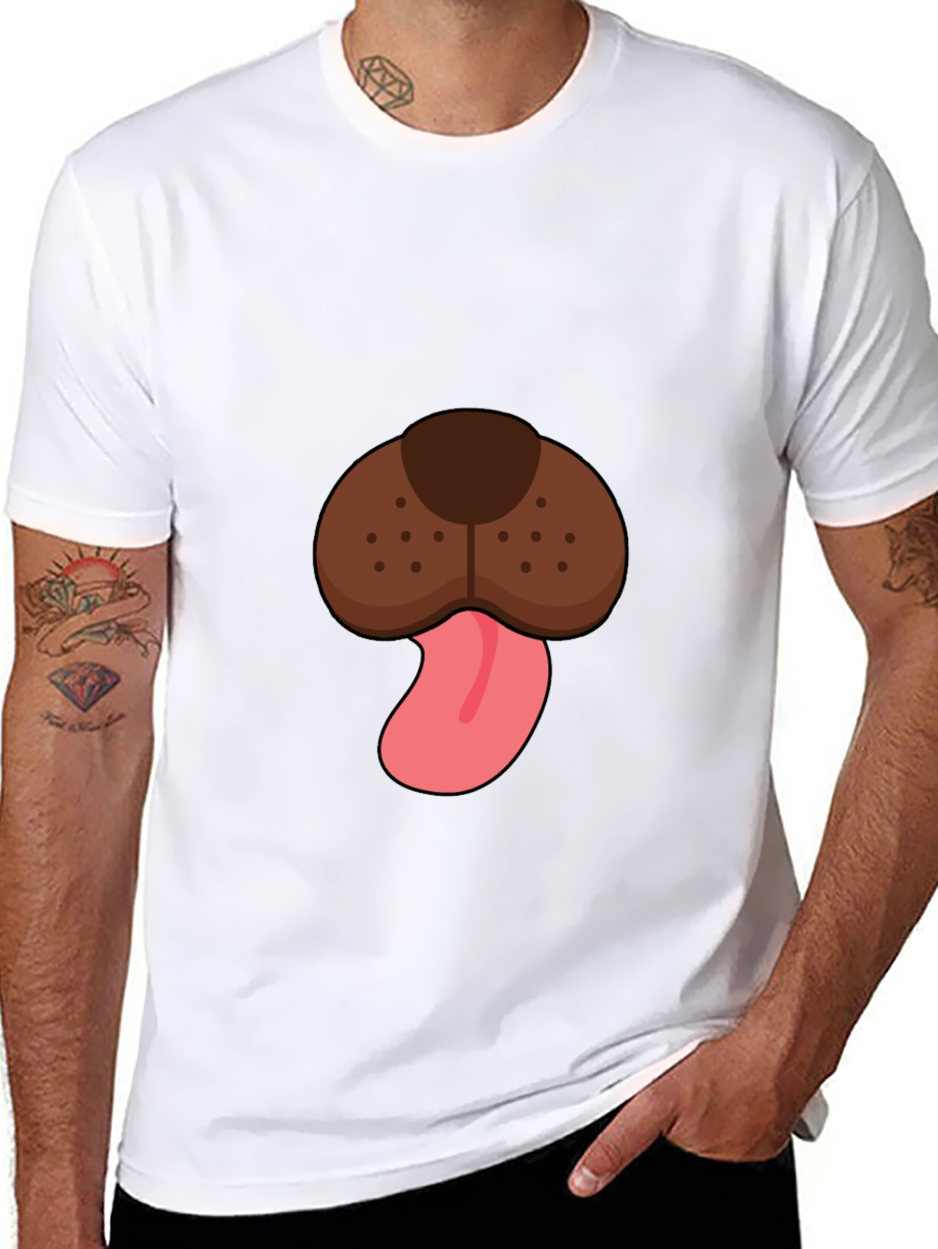 Dog Face Graphic Tee - Mens Black T-Shirt