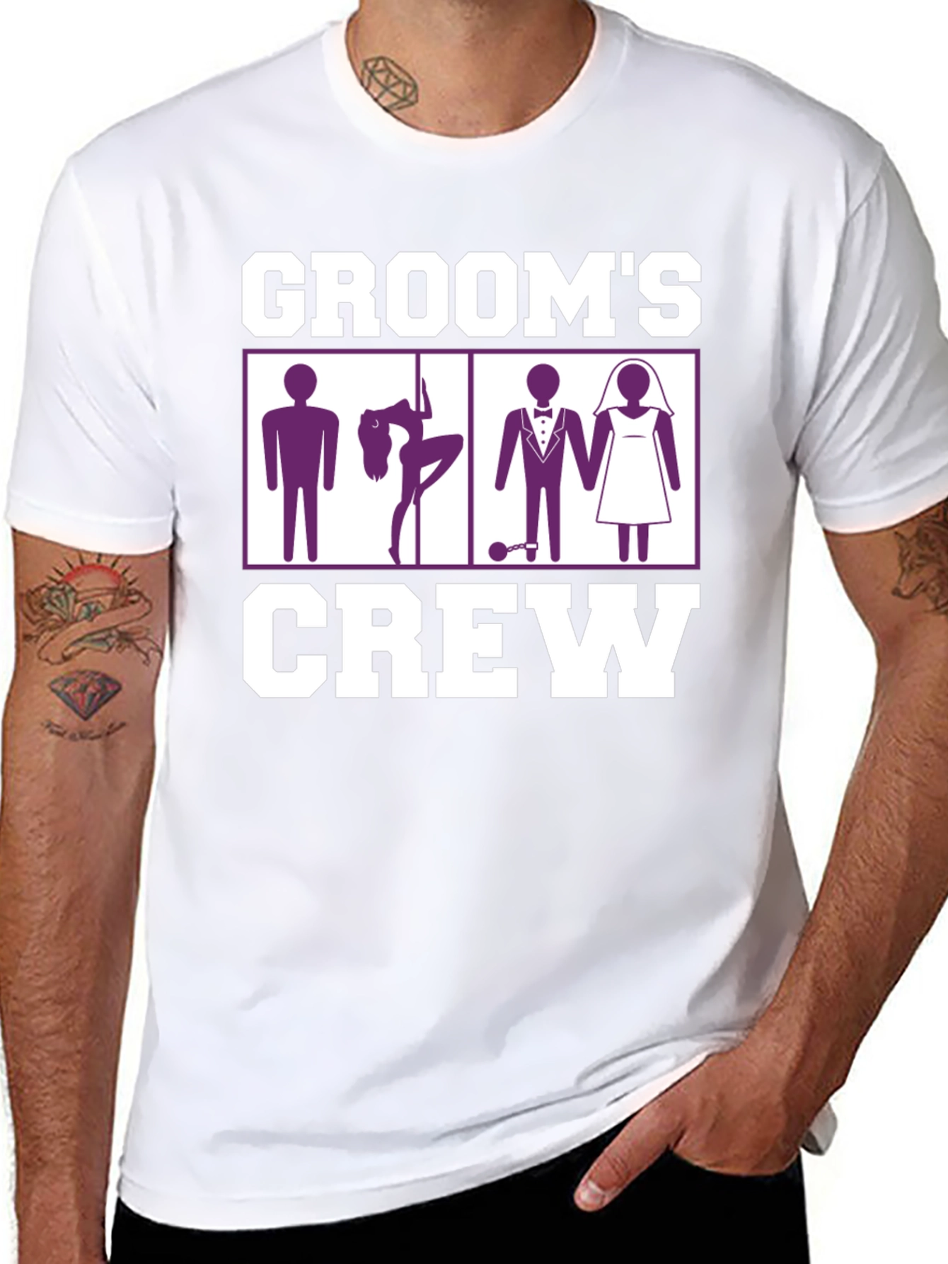 Grooms Crew Graphic Tee - Bachelor Party Fun