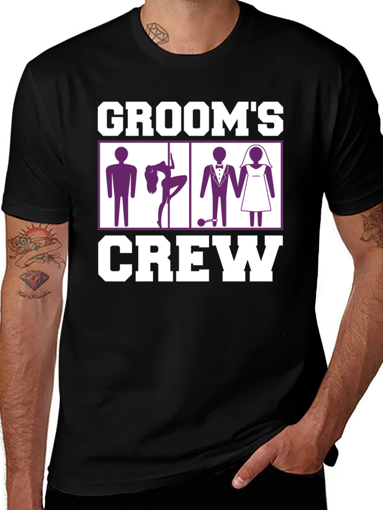 Grooms Crew Graphic Tee - Bachelor Party Fun