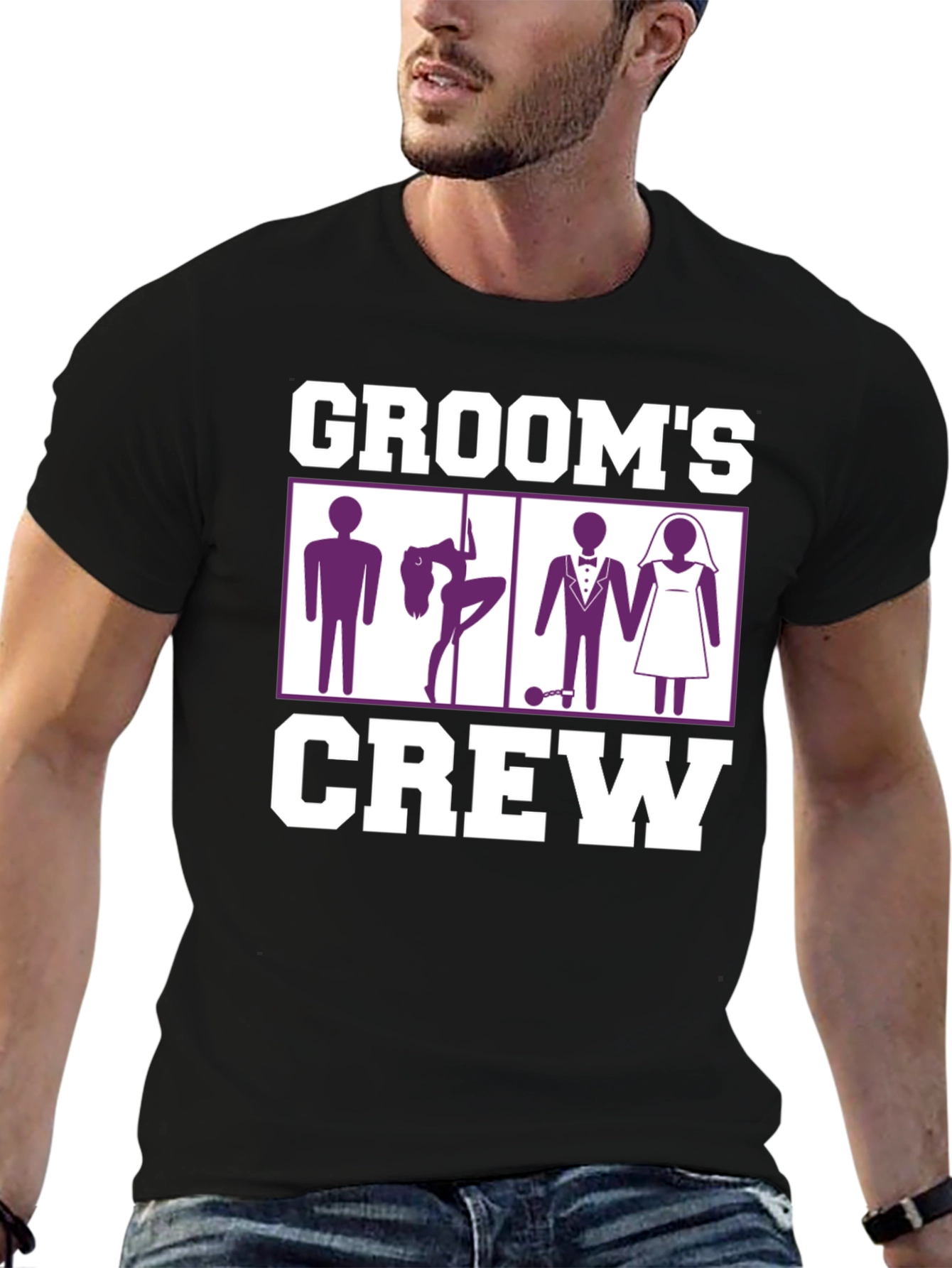 Grooms Crew Graphic Tee - Bachelor Party Fun