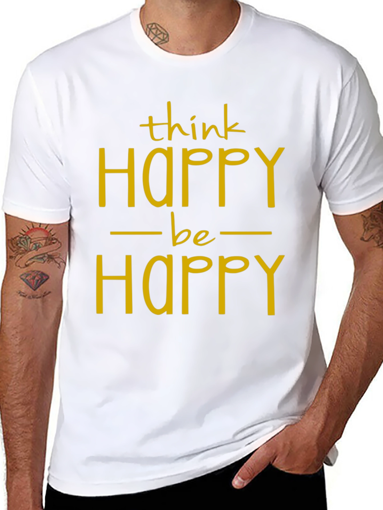 Think Happy Be Happy Graphic T-Shirt