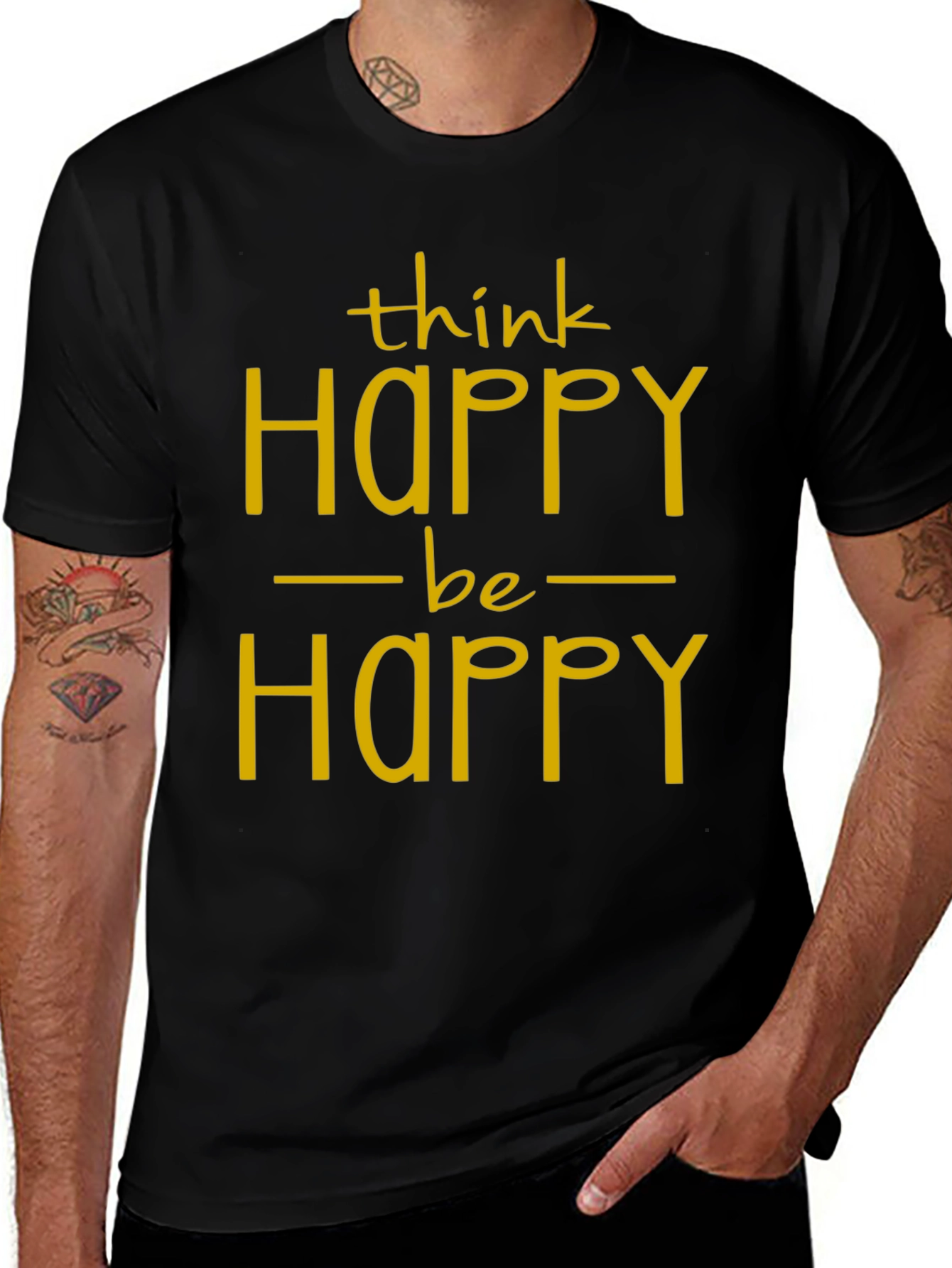 Think Happy Be Happy Graphic T-Shirt