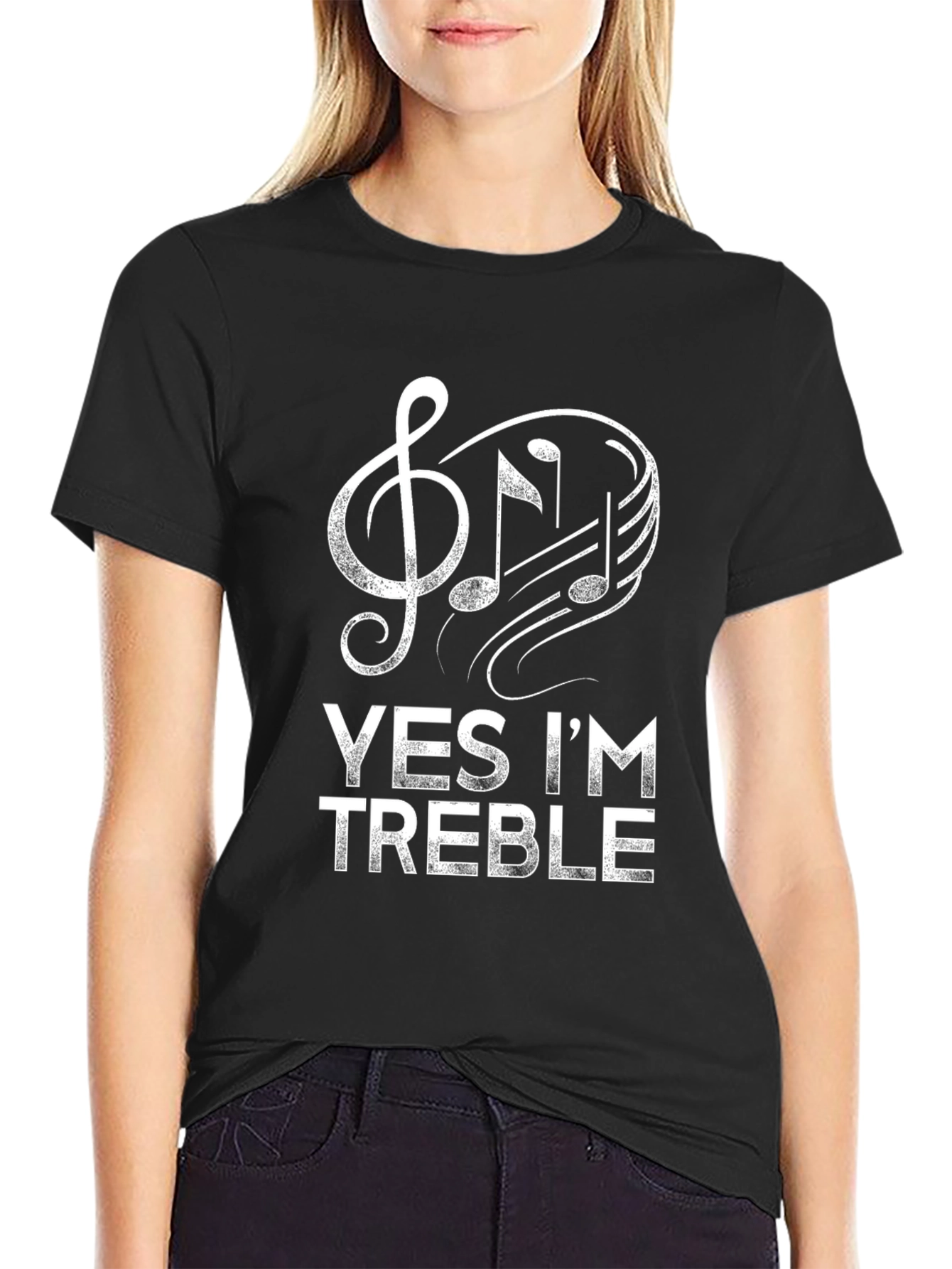 Yes Im Treble - Music Note Graphic Tee
