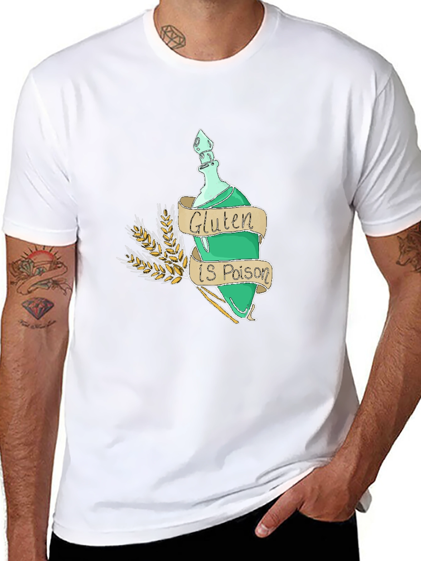 Gluten is Poison Graphic Tee - Novelty T-Shirt