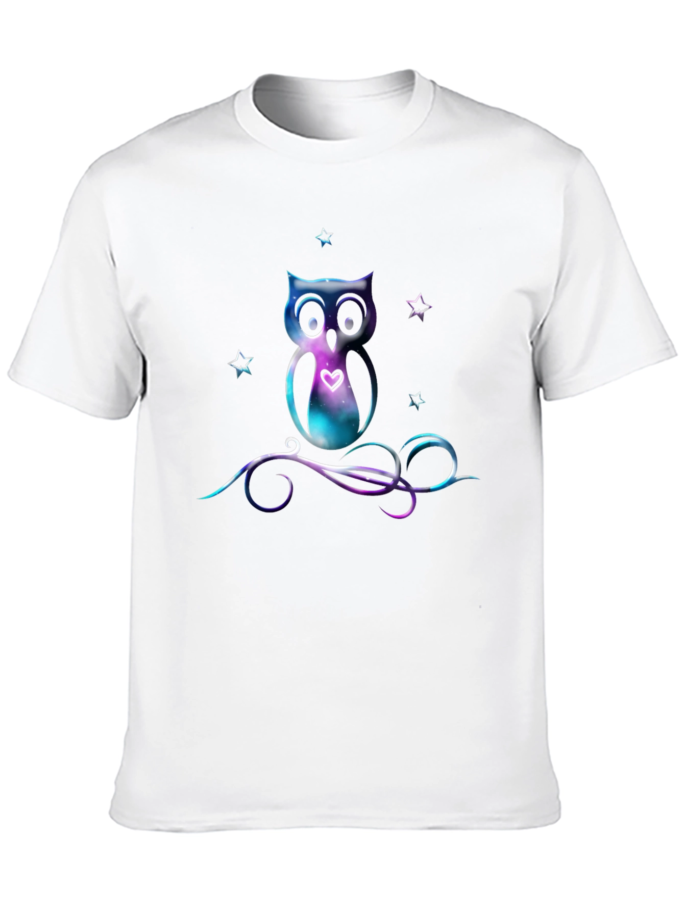 Galaxy Owl Graphic Tee - Stylish Mens Black T-Shirt