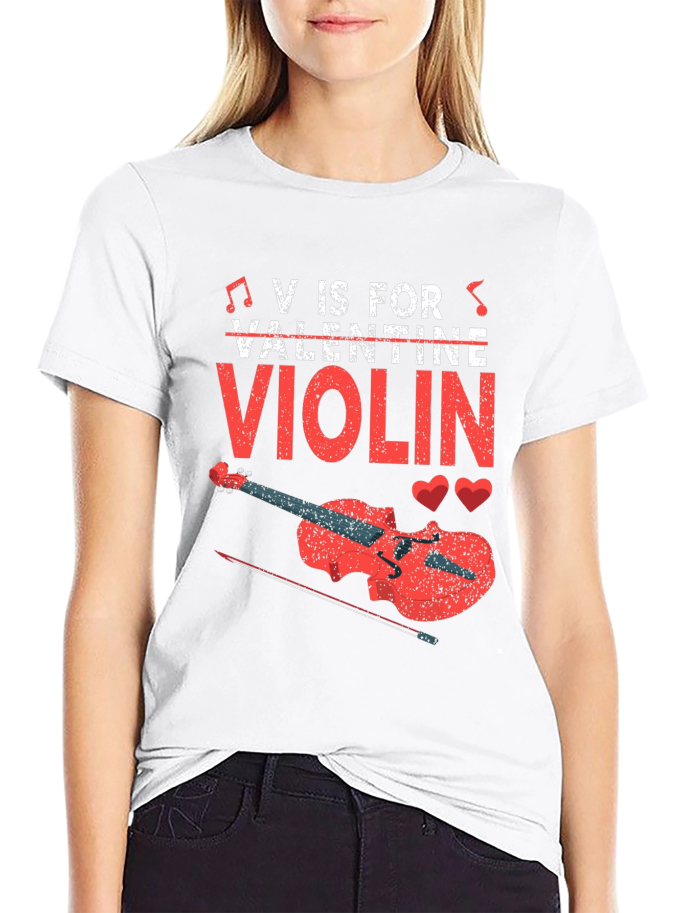 V is for Violin Valentine T-Shirt
