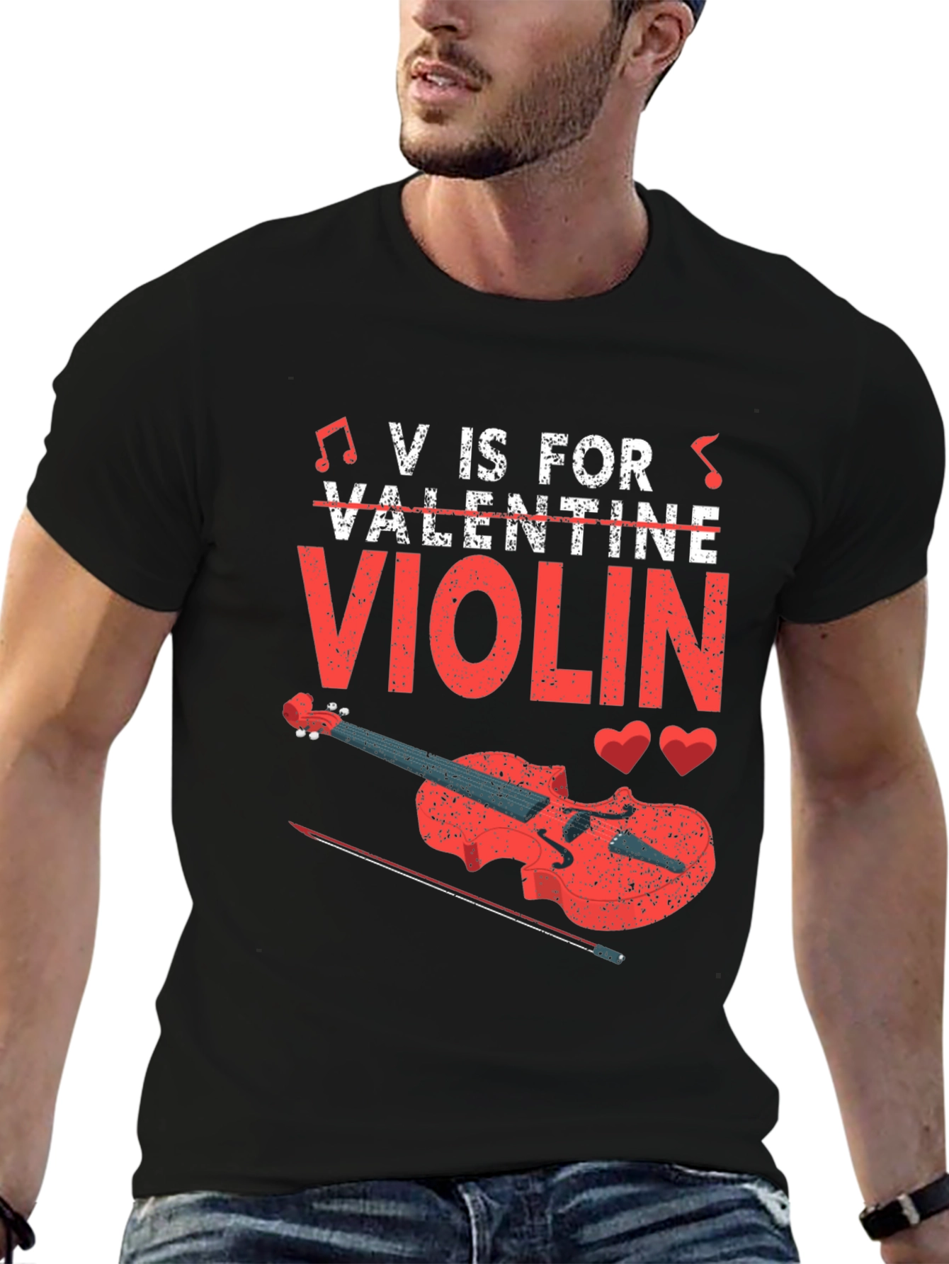 V is for Violin Valentine T-Shirt