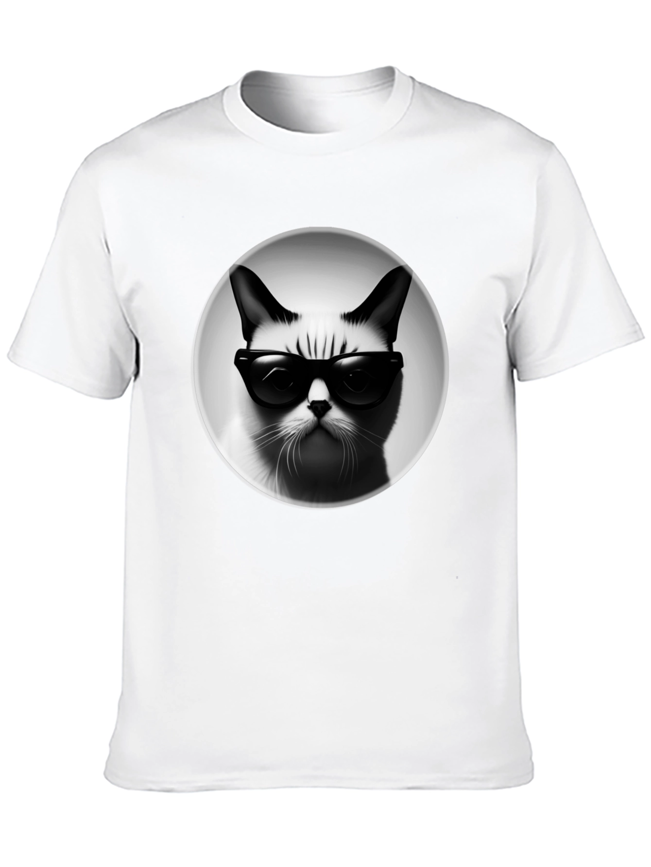 Cool Cat Graphic Tee - Black Cotton T-Shirt