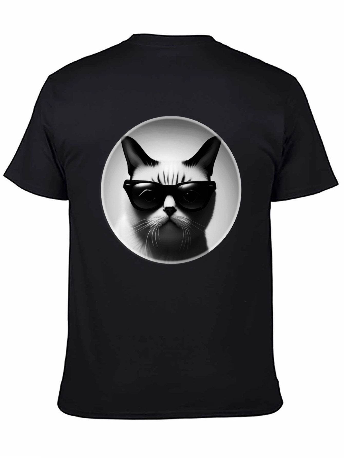 Cool Cat Graphic Tee - Black Cotton T-Shirt